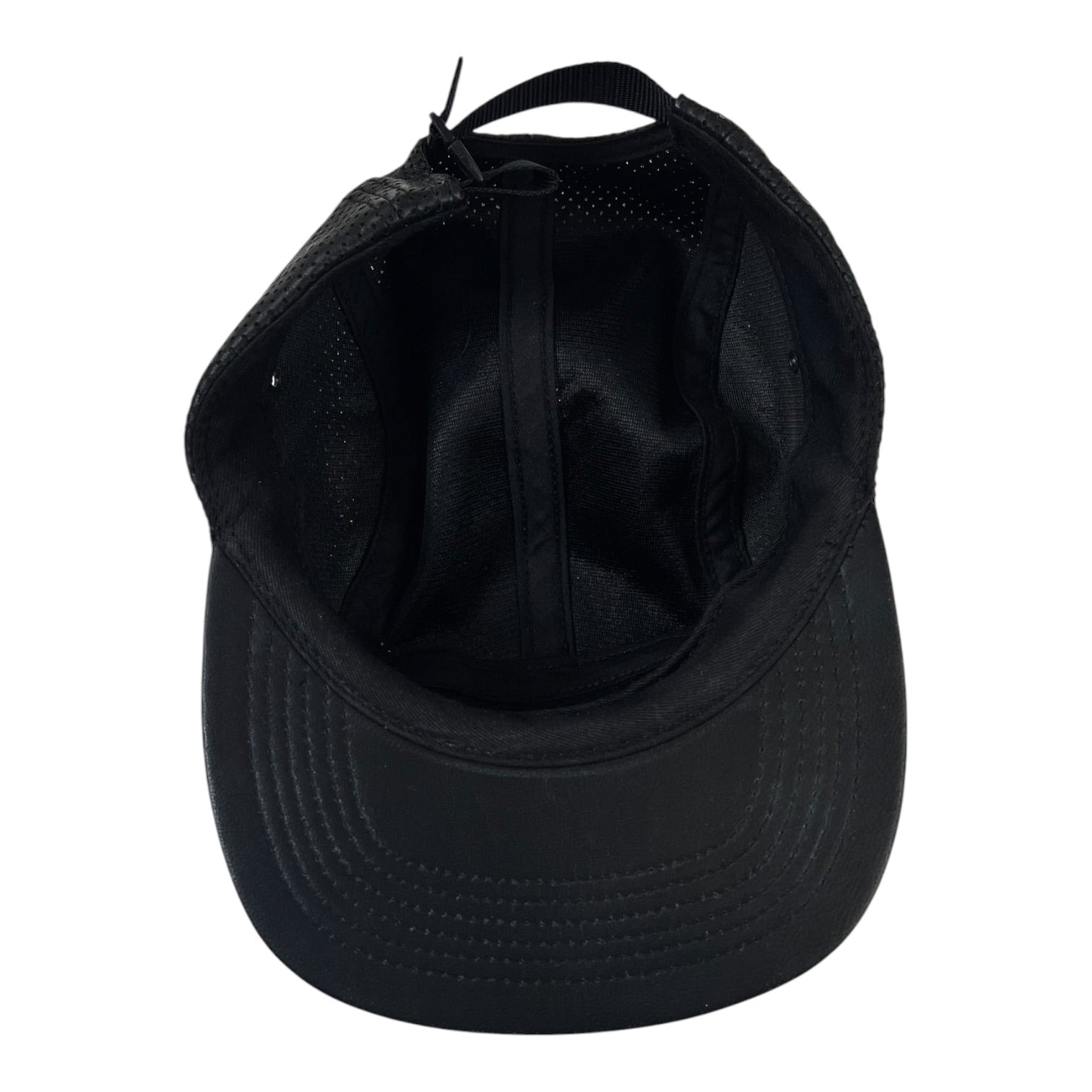 Supreme Perforated Leather Camp Cap Black