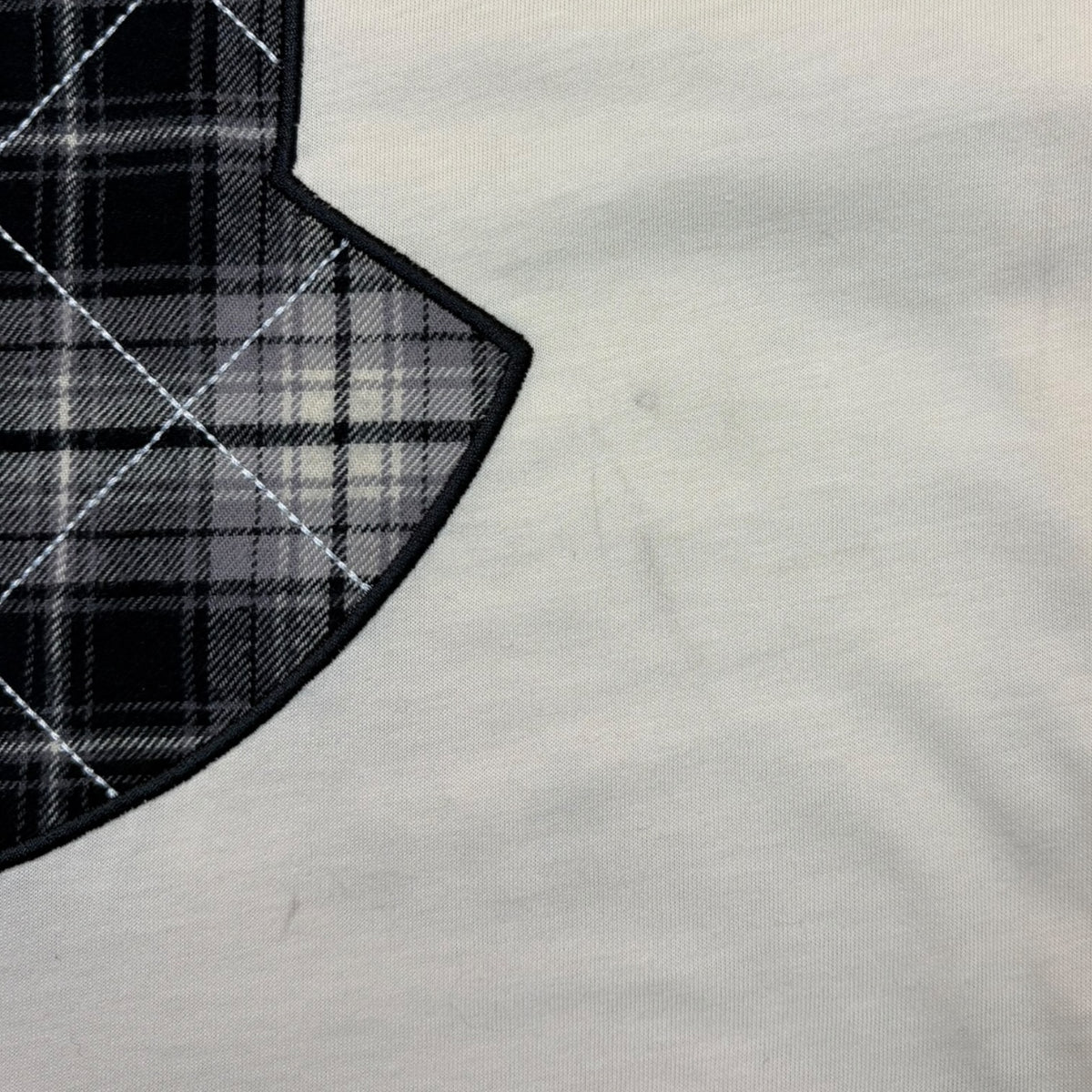 Moncler Check Panel Cotton Jersey Long-Sleeve Ivory
