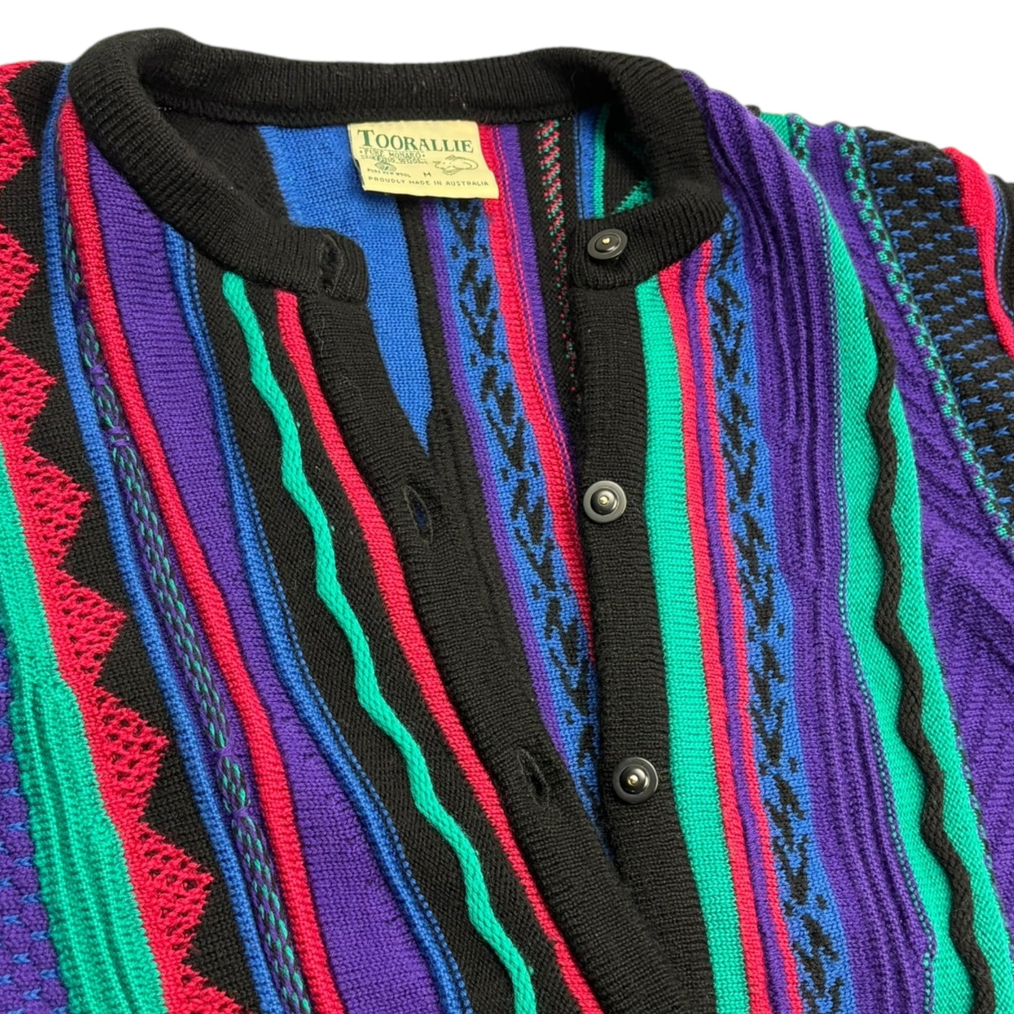 Vintage Toorallie Made In Australia Button Up 3D Knit