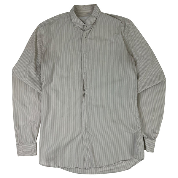 Prada Long Sleeve Striped Button Up Shirt White
