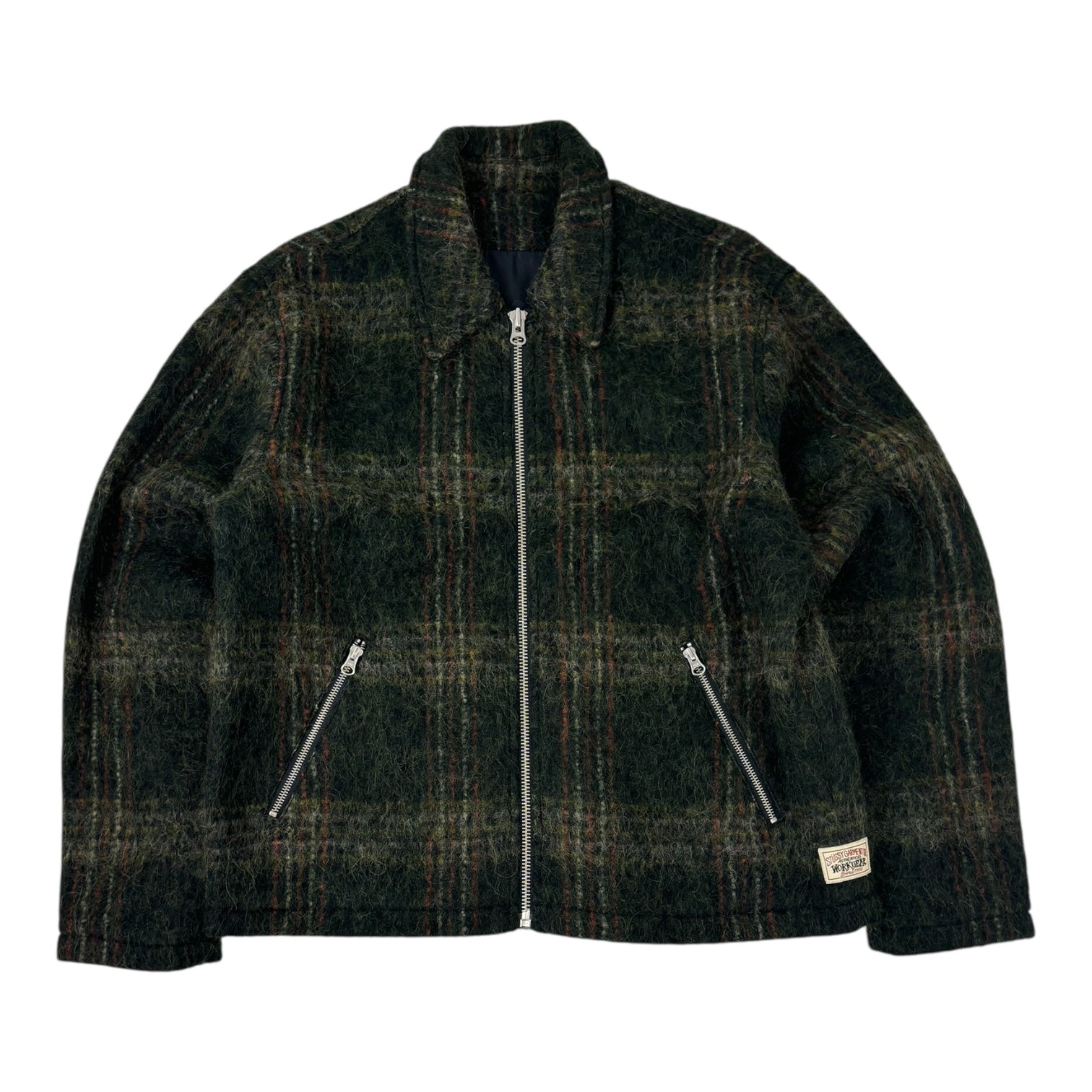 Stussy Mohair Club Jacket Olive Plaid