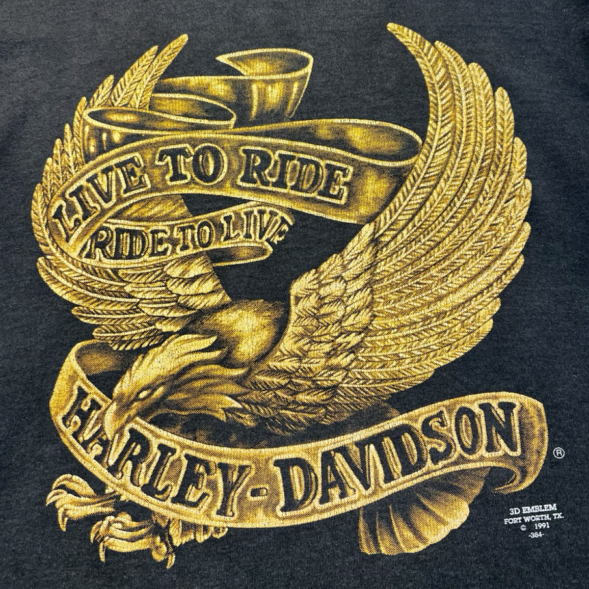 1991 Harley Davidson Montreal Skyline 3D Emblem T-Shirt