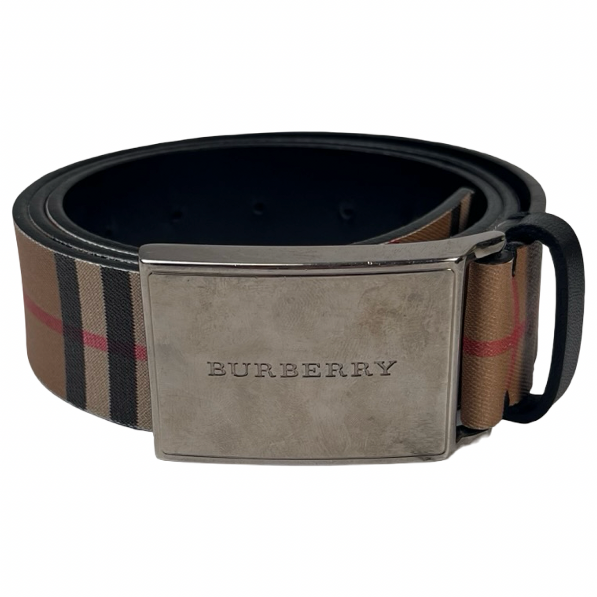 Burberry Plaque Buckle Nova Check Belt