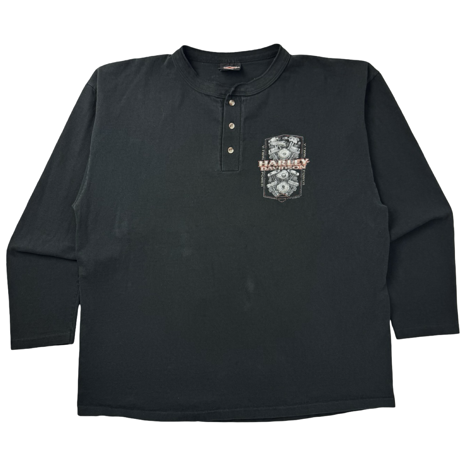 1998 Harley Davidson Henley Quarter Button Shirt