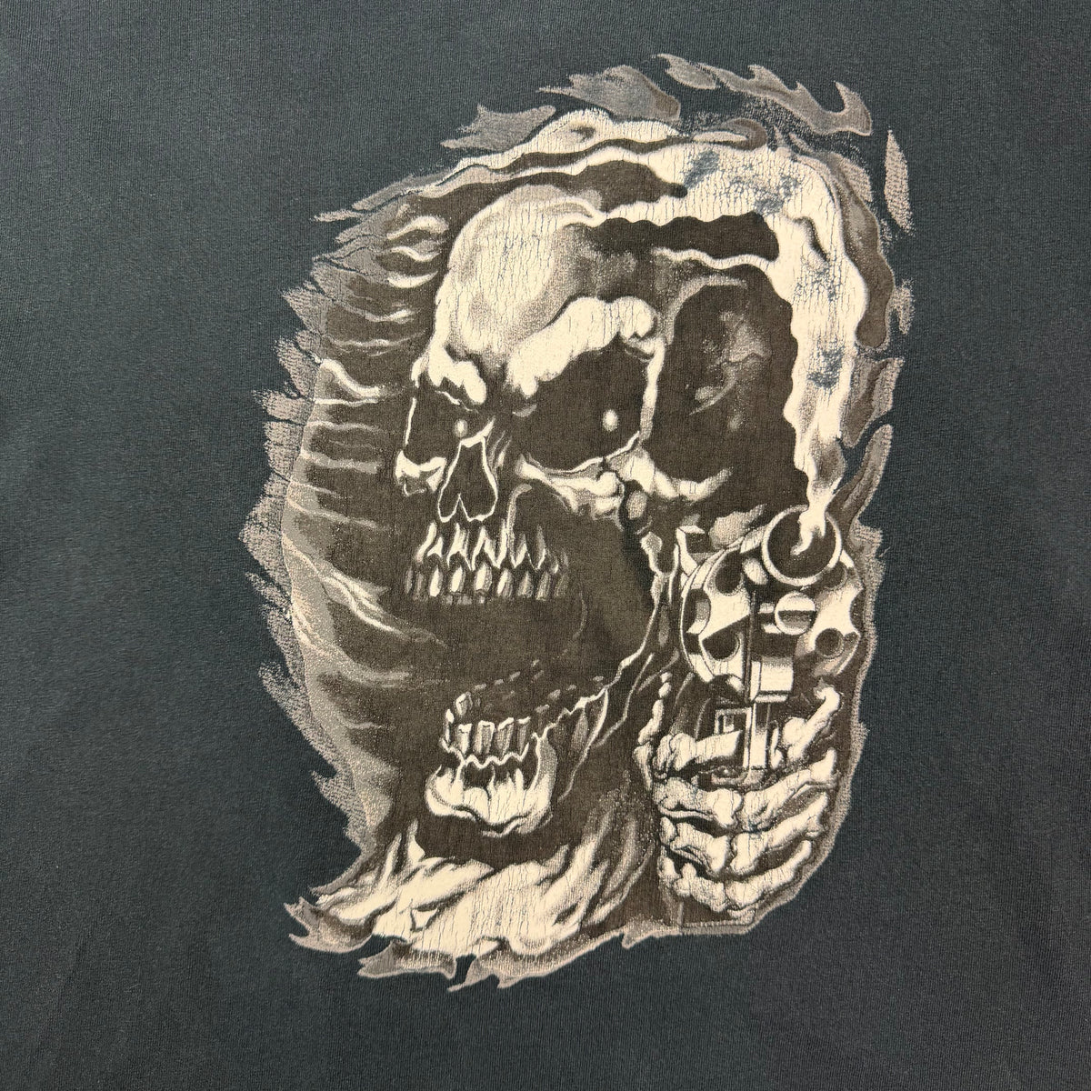 Vintage Flaming Skulls Longsleeve Black