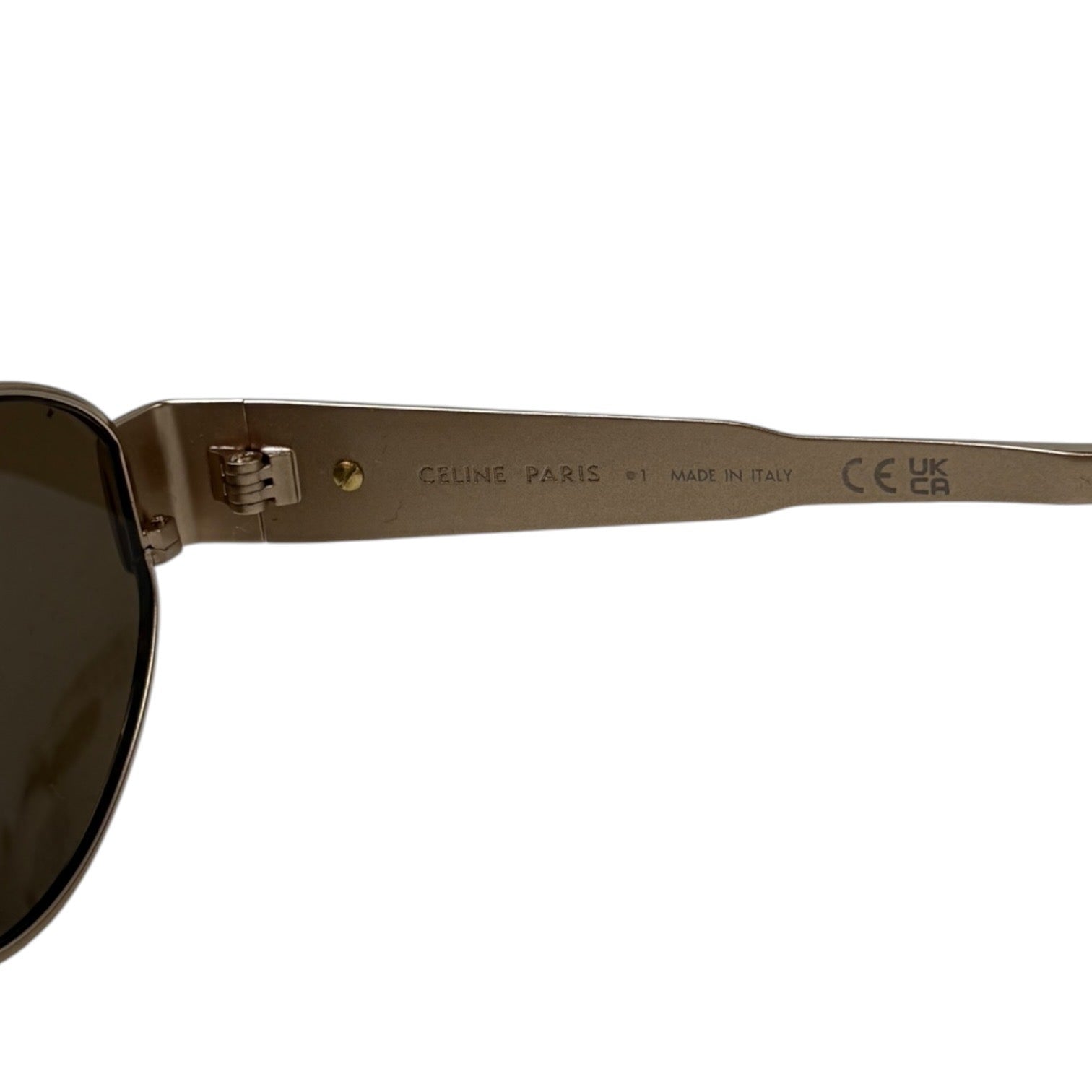 (W) Celine Round Lens Sunglasses Gold