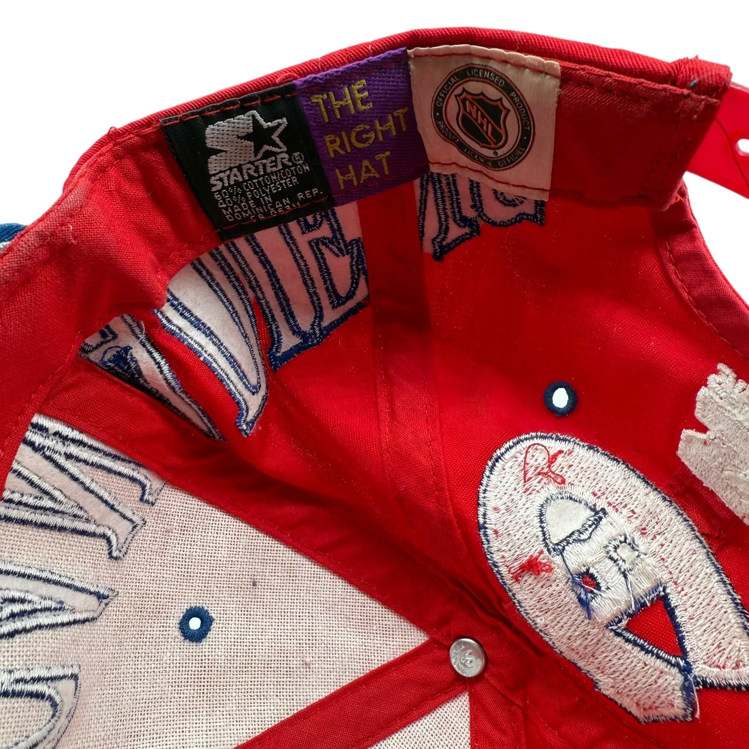 Vintage Starter Montreal Canadiens Wrap Around Script Hat Red/Blue