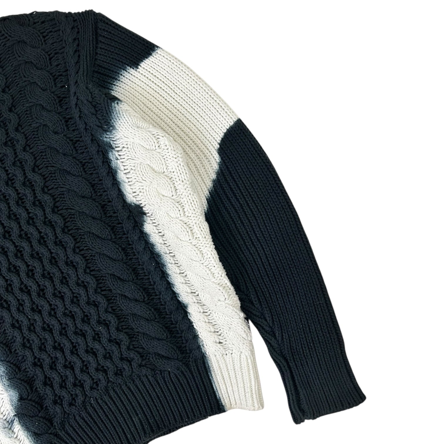 Stussy Tie Dye Fisherman Sweater Black/White