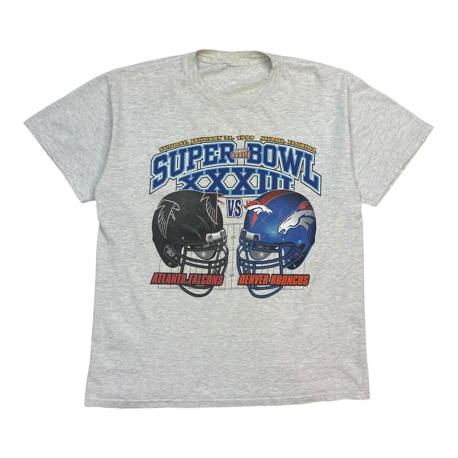 1999 Super Bowl XXXIII Falcons Vs Broncos Tee White
