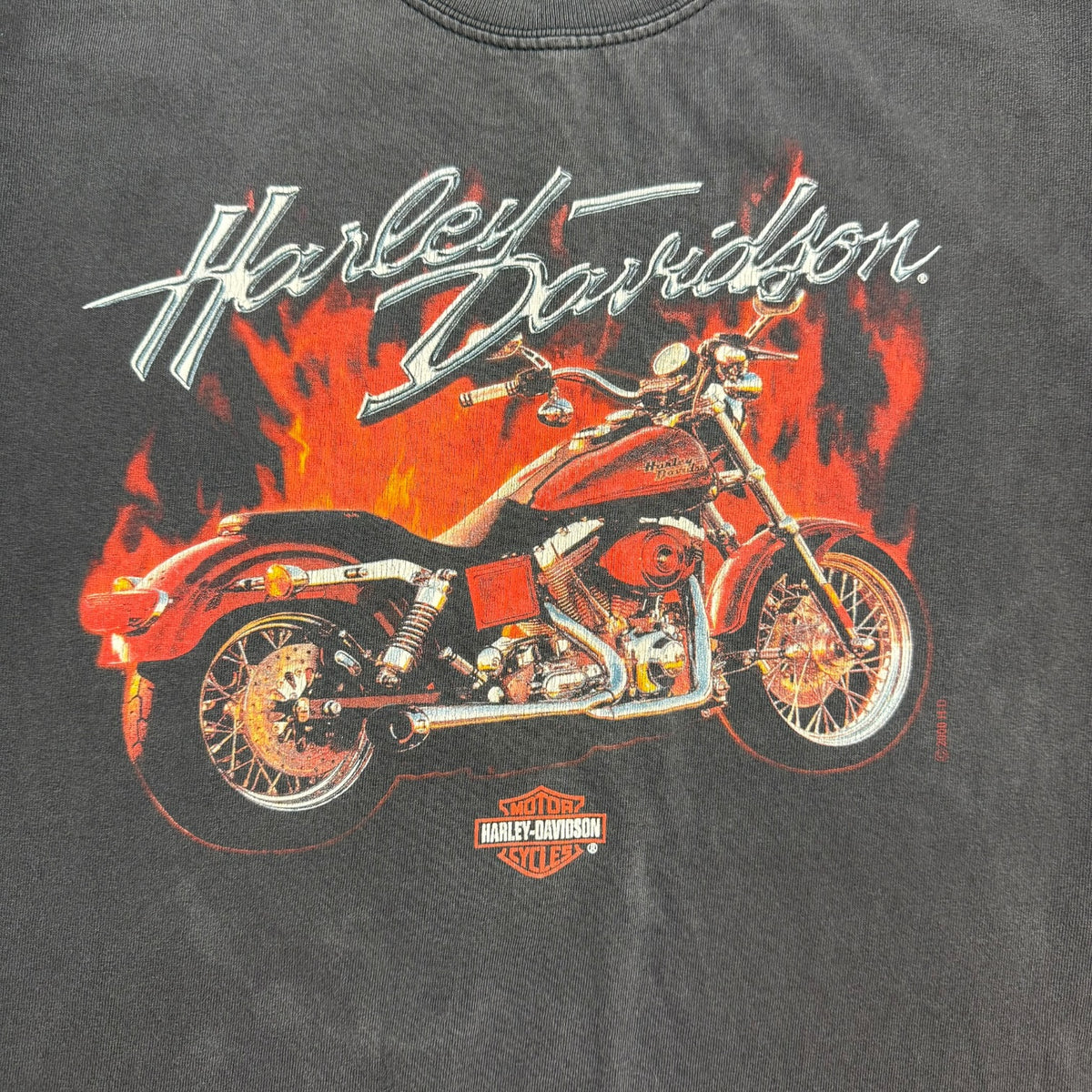 2000 Harley Davidson Of Edmonton Tee Faded Black