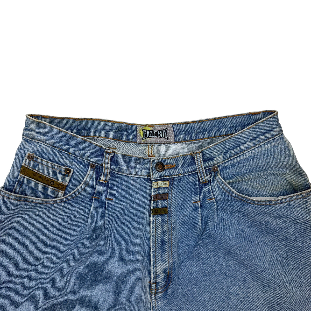 Vintage Bugleboy Patch Detail Jeans Blue