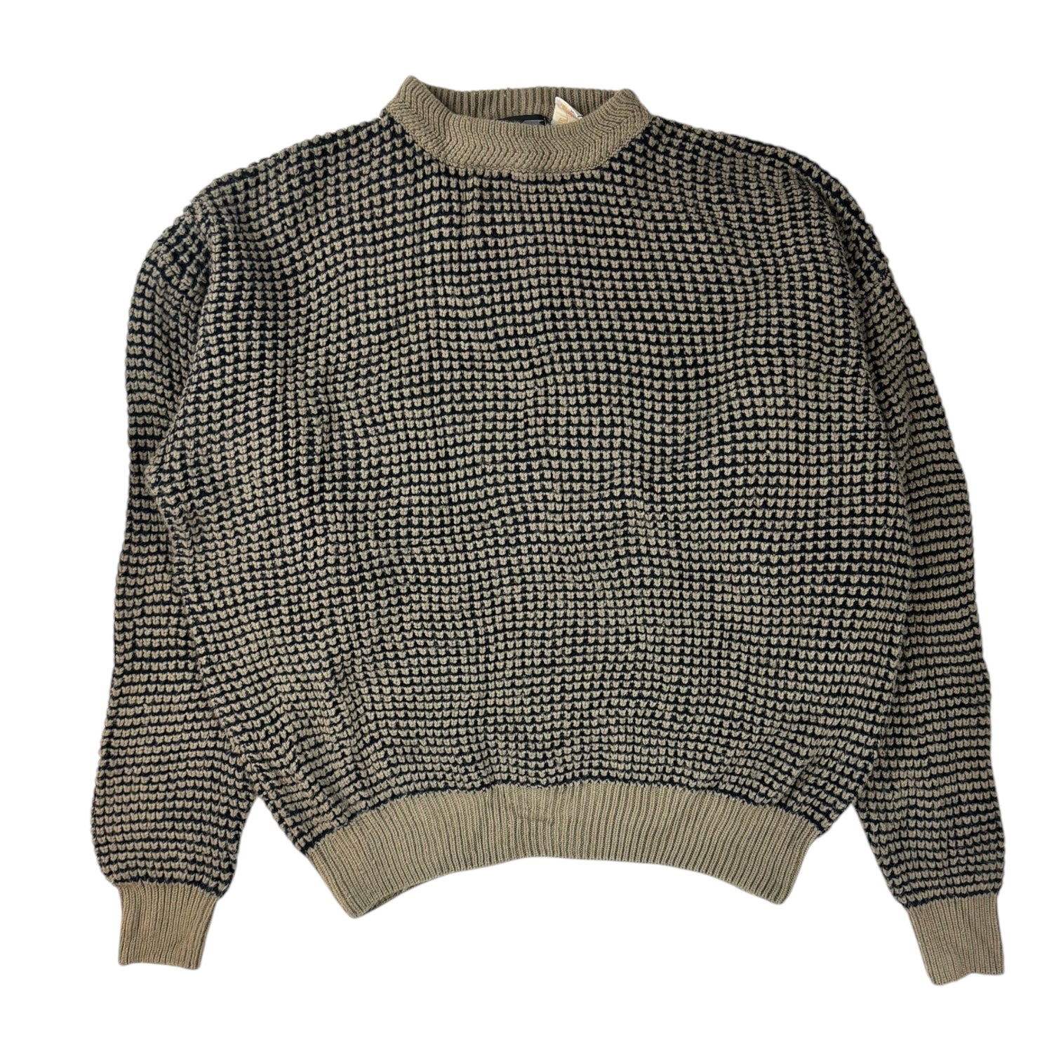 Vintage Madison Two-Tone Knit Sweater Tan