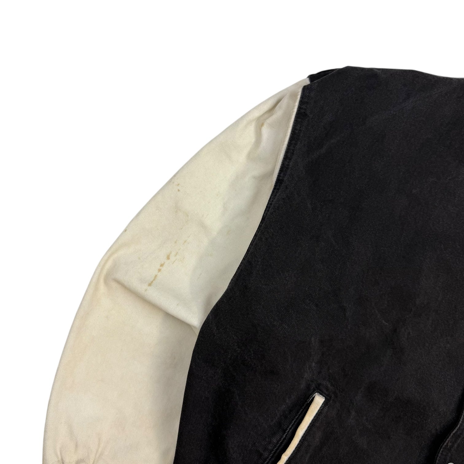 1995 Super Bowl XXIX Budweiser Denim Bomber Jacket Black/White