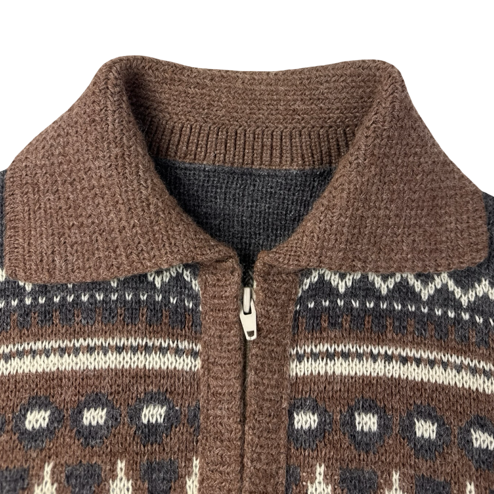 Vintage Cardigan Wool Knit Zip Up Jacket