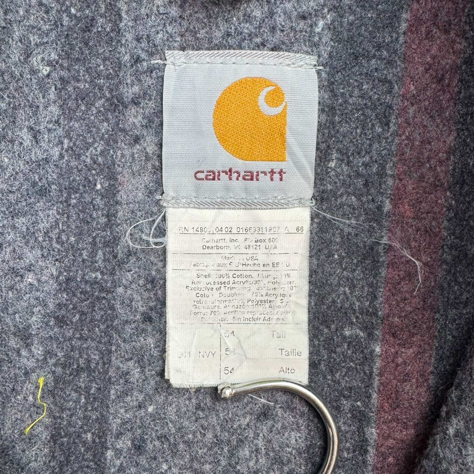 Vintage Carhartt Detroit Blanket Lined Jacket Navy Blue