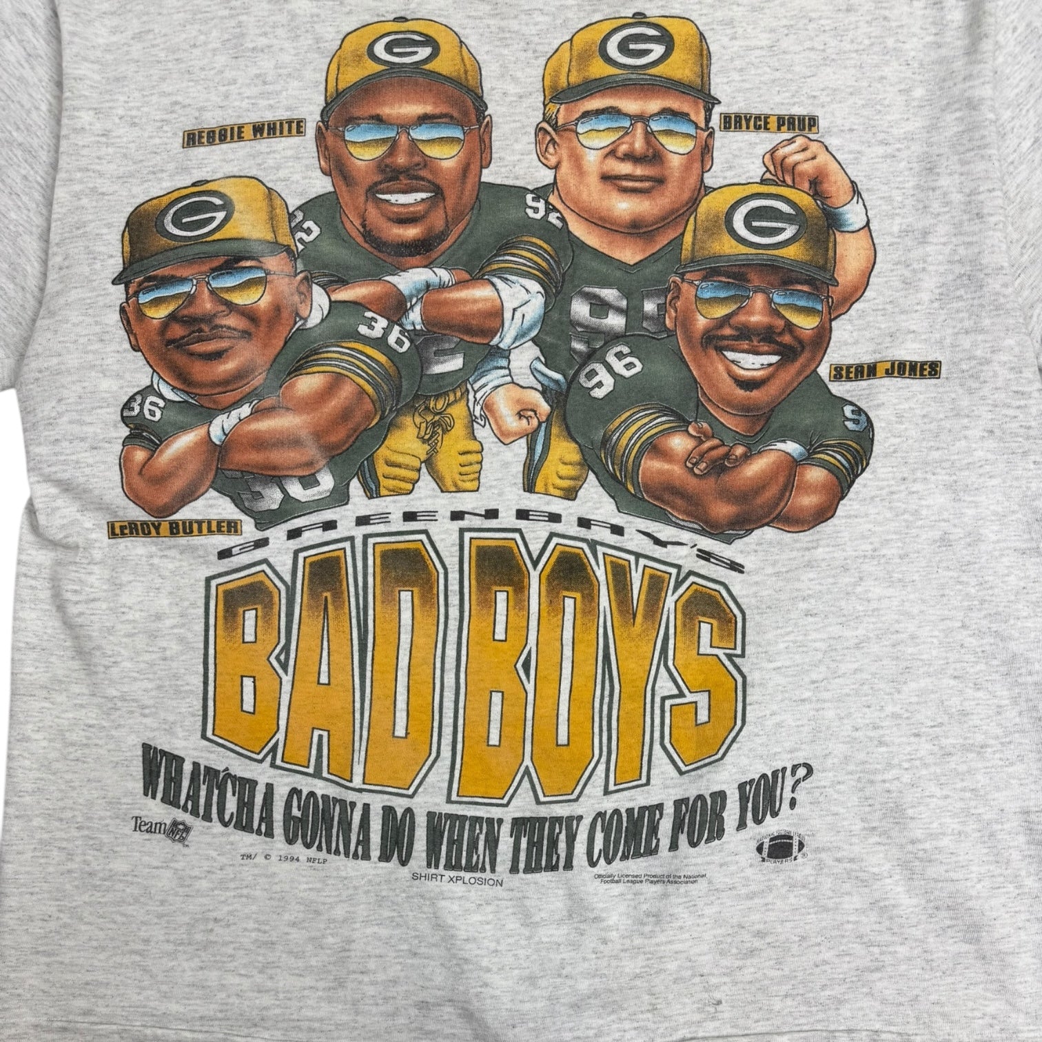 Vintage Green Bay Packers Bad Boys T-Shirt Grey