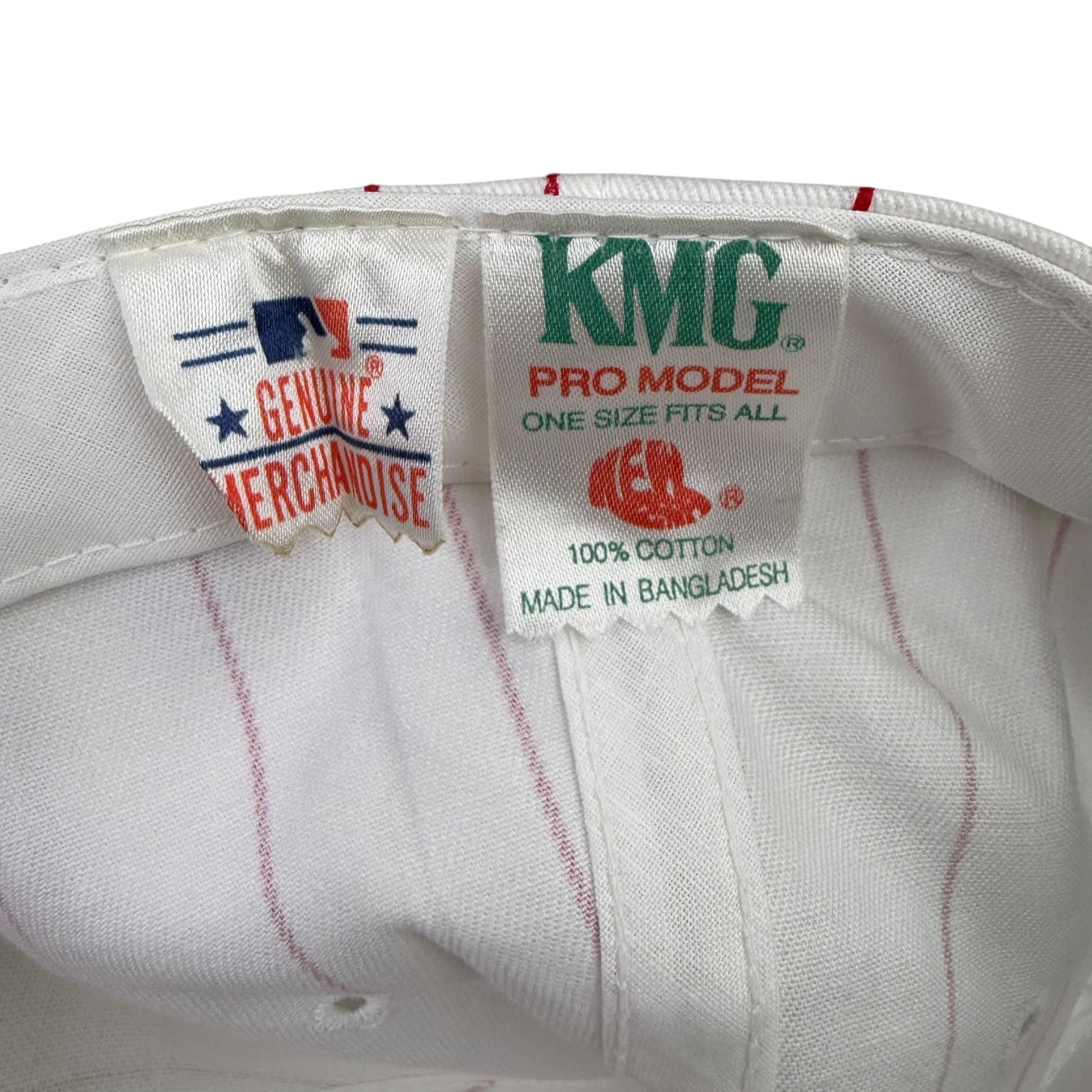 Vintage Cincinnati Reds Pin Stripe SnapBack Hat White/Red