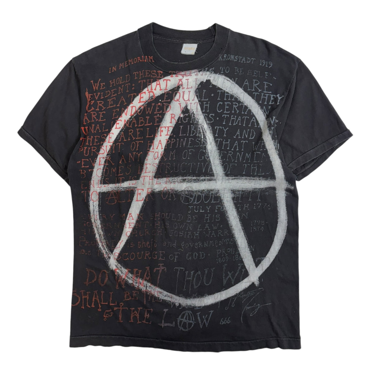 Vintage 1980s Mosquitohead “Anarchy” T-Shirt Grey