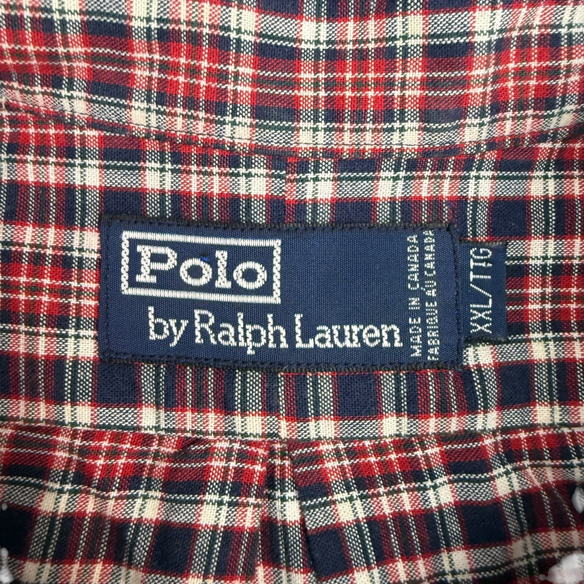 Vintage Polo Ralph Lauren Button Up Shirt Plaid Red