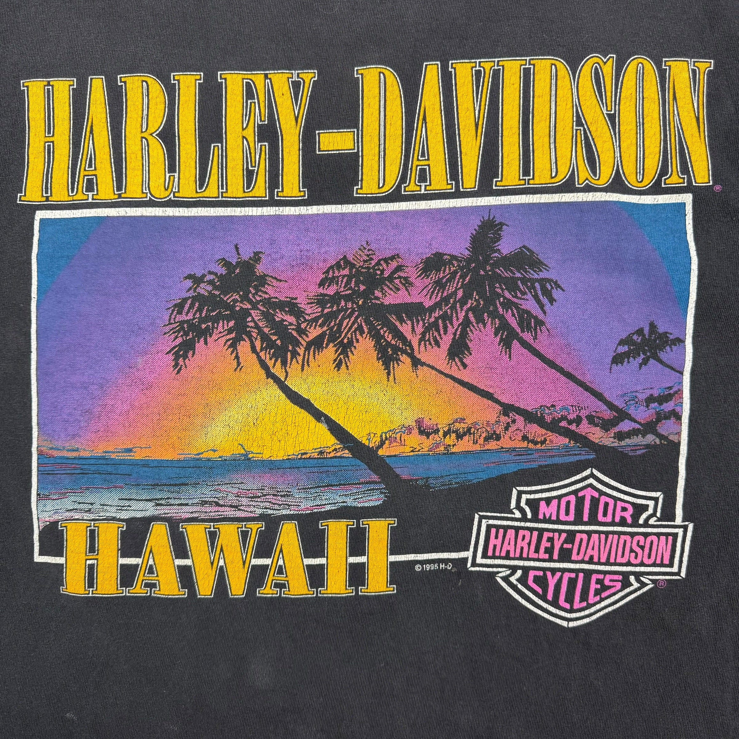 1995 Vintage Harley Davidson Hawaii Tee Black