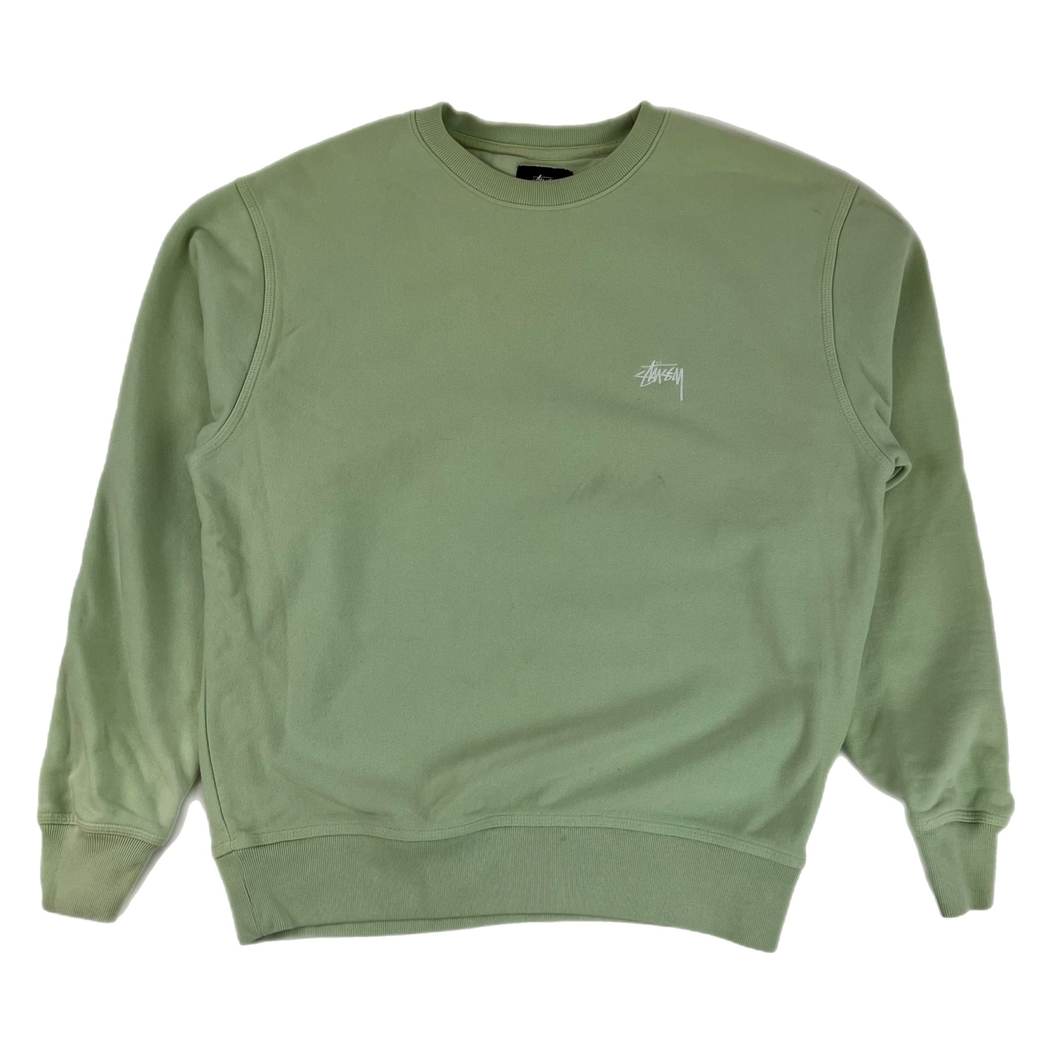 Stussy Classic Script Crewneck Seafoam