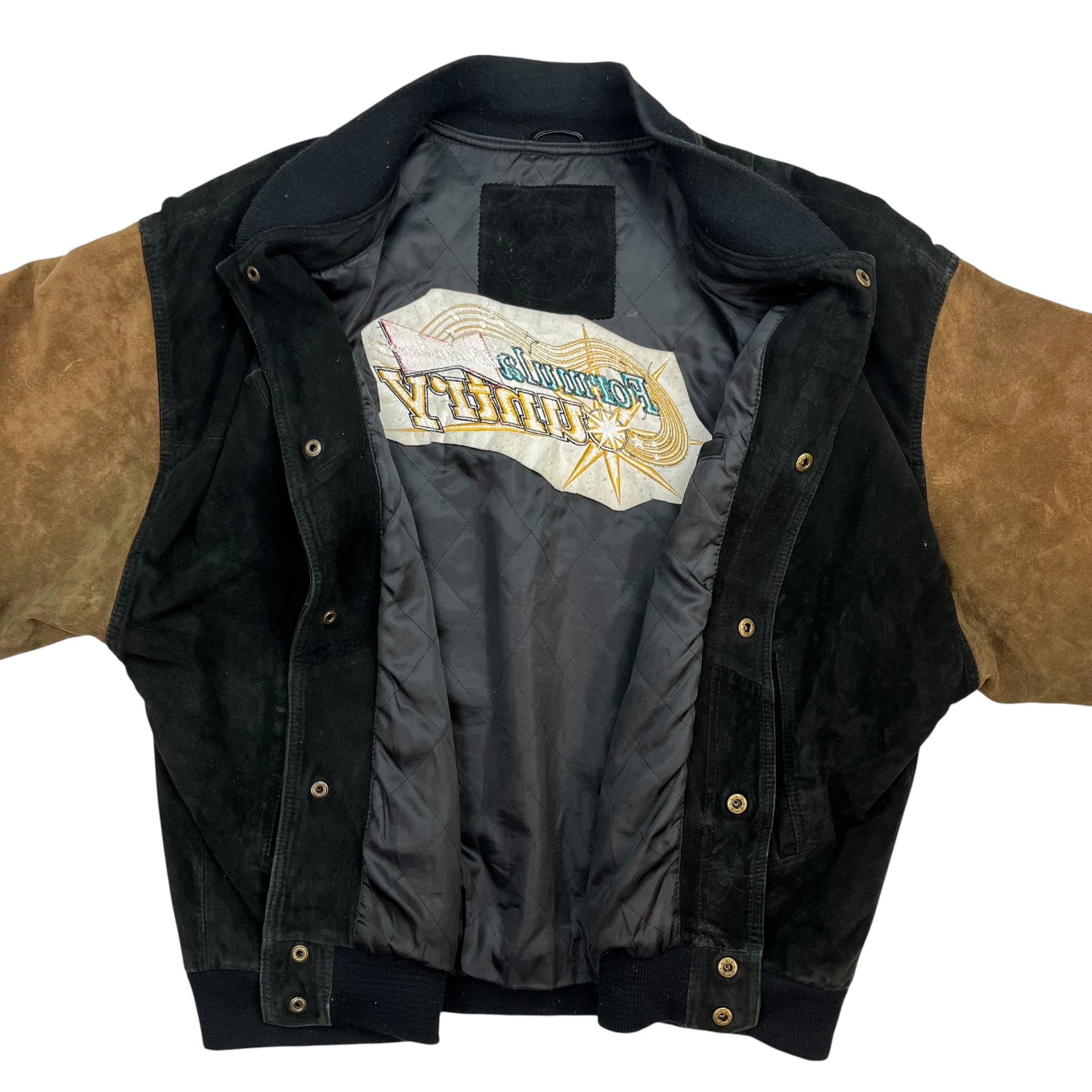 Vintage Budweiser Formula Country Leather Jacket Black/Brown