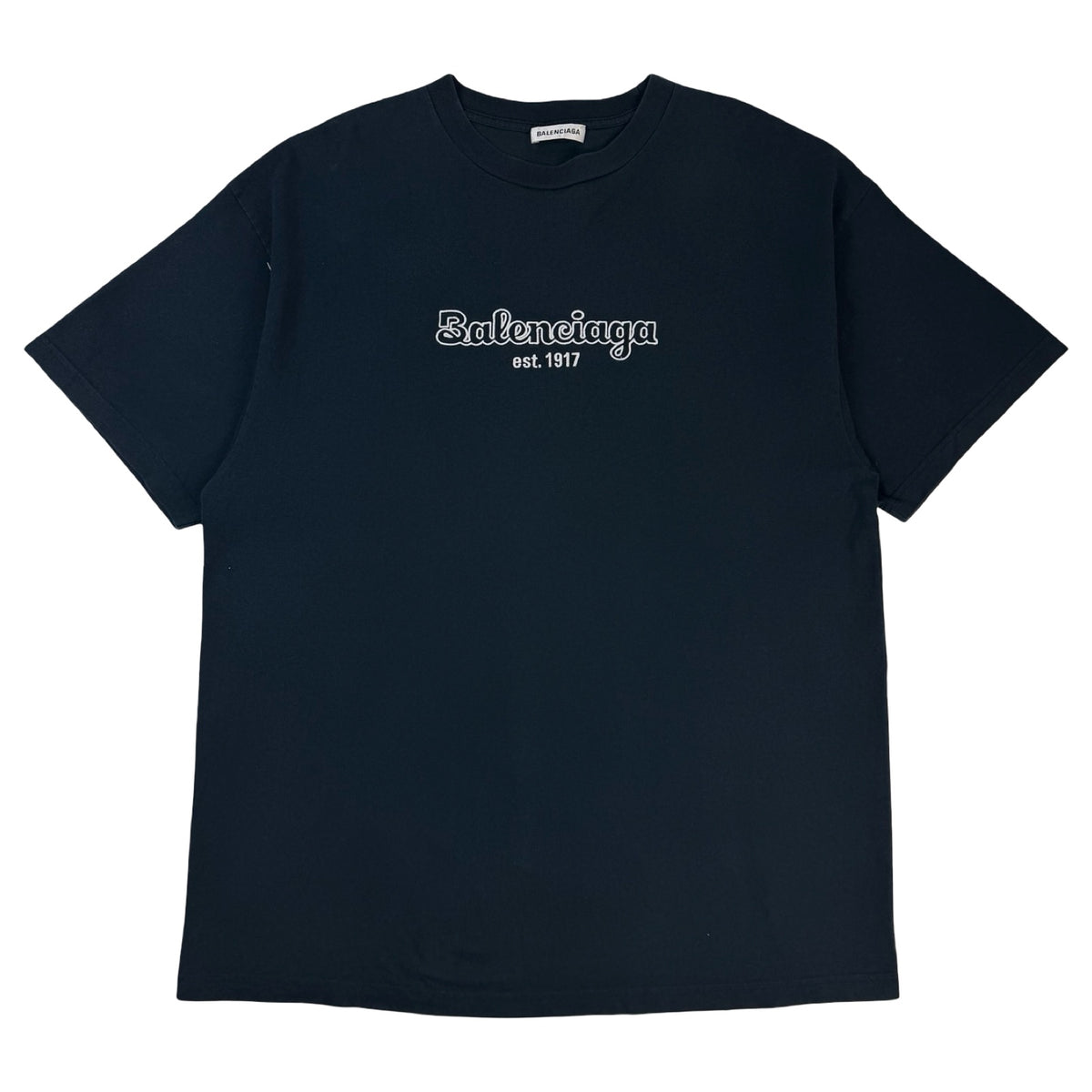 Balenciaga Established Logo T-Shirt Navy