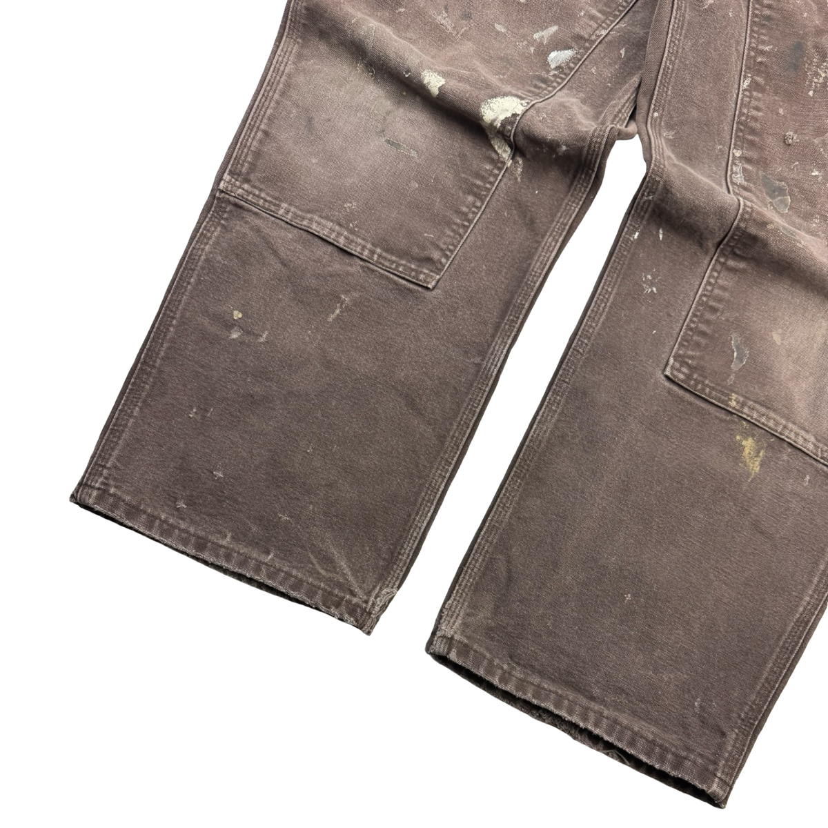 Vintage Carhartt Paint Splattered Double Knee Bottoms Dark Chocolate