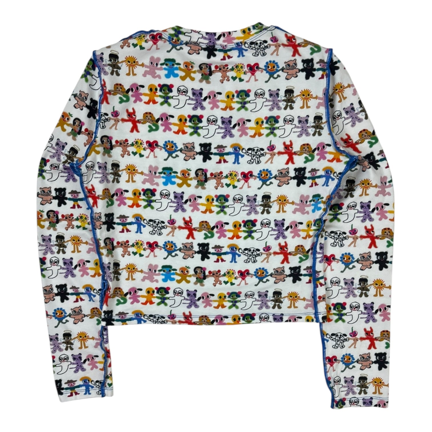 (W) I Scream In Colour Holding Hands Long Sleeve T-Shirt White