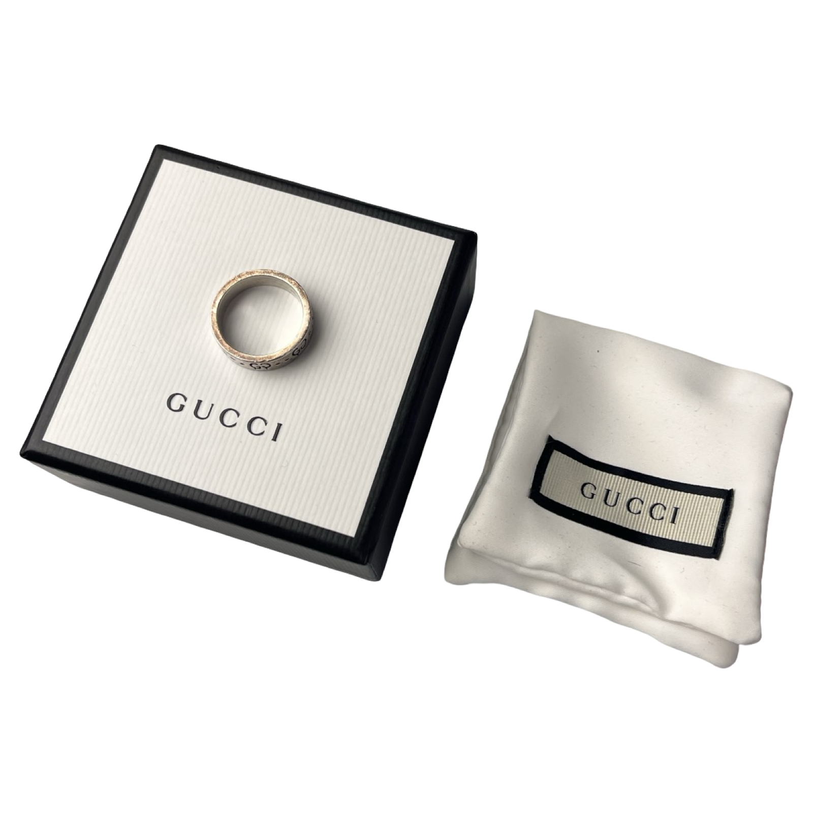 Gucci Ghost Sterling Silver Thin Band Ring