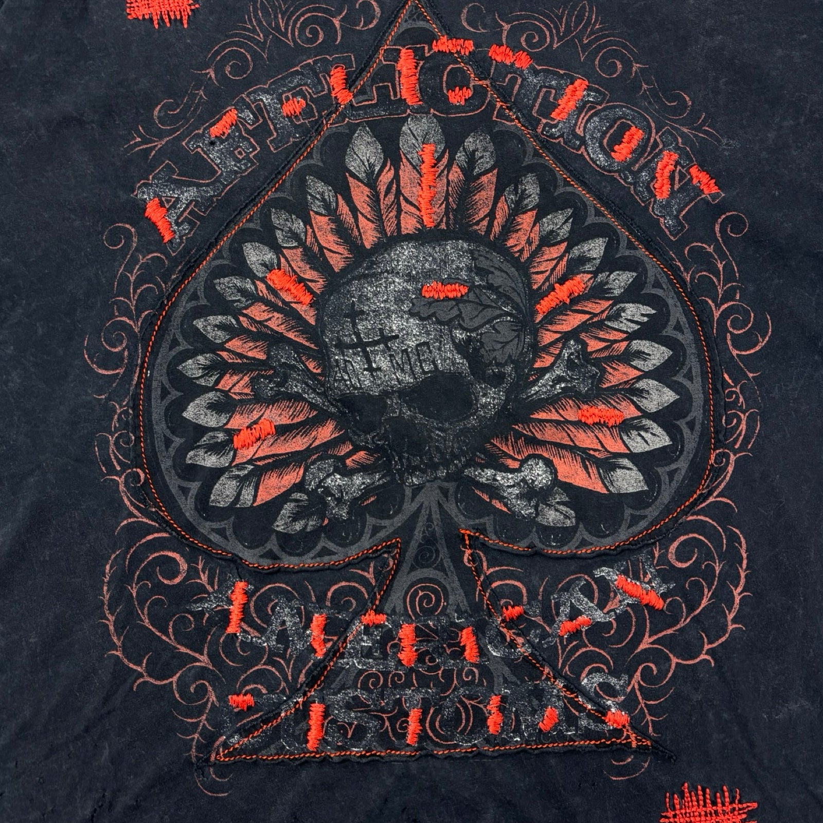 Vintage Y2K Trashed Affliction Spade T-Shirt