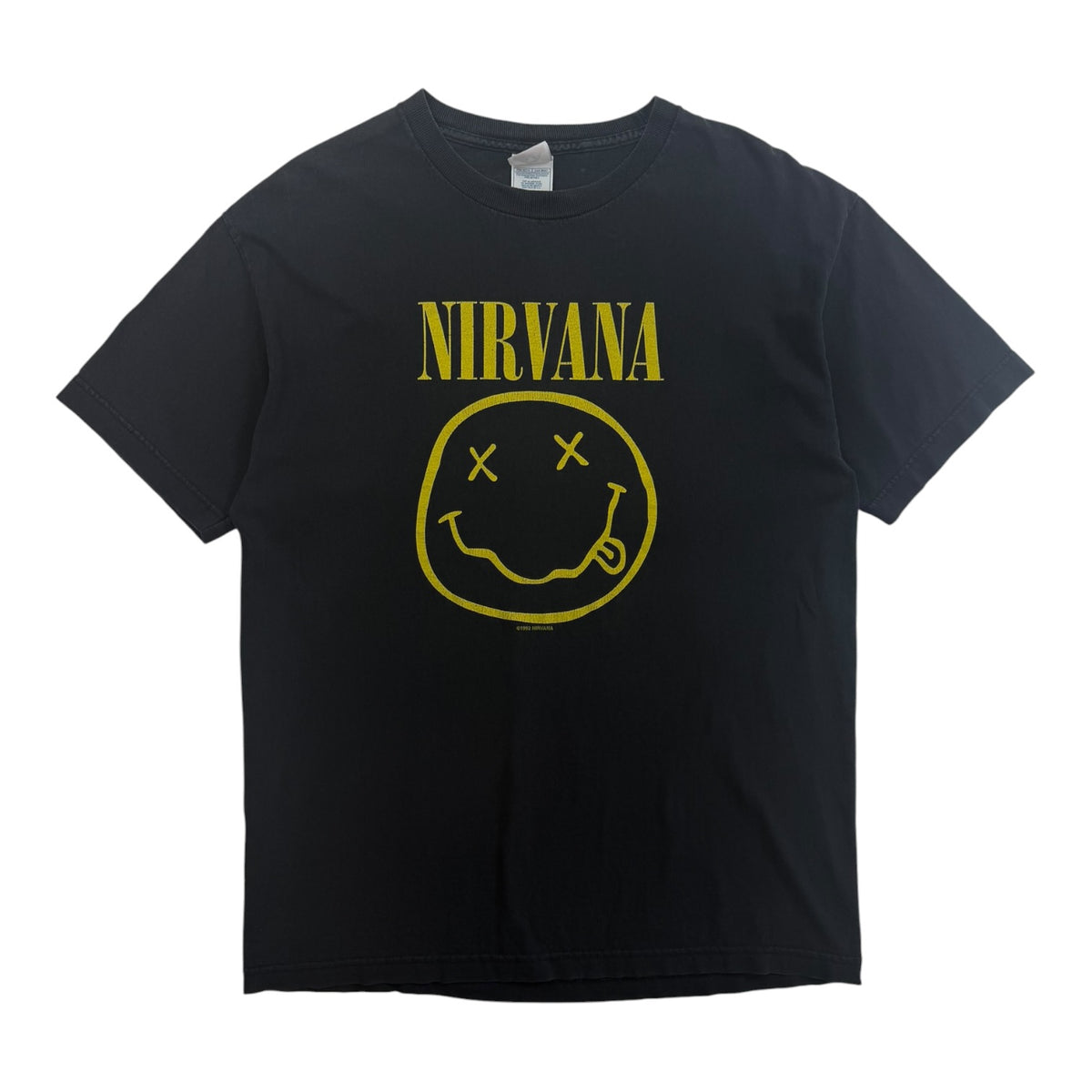 Vintage 1992 Nirvana Smiley Face Tour T-Shirt Black