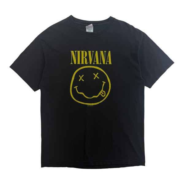 Vintage 1992 Nirvana Smiley Face Tour T-Shirt Black