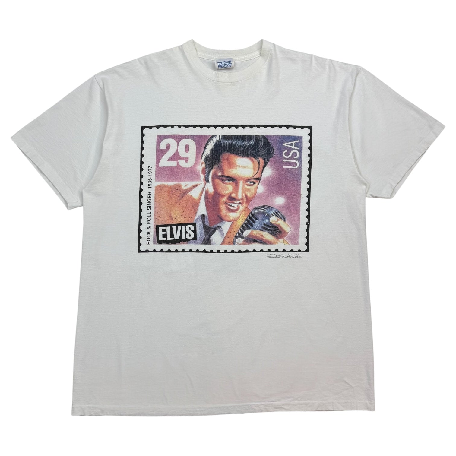 1992 Elvis Presley Stamp Tee White