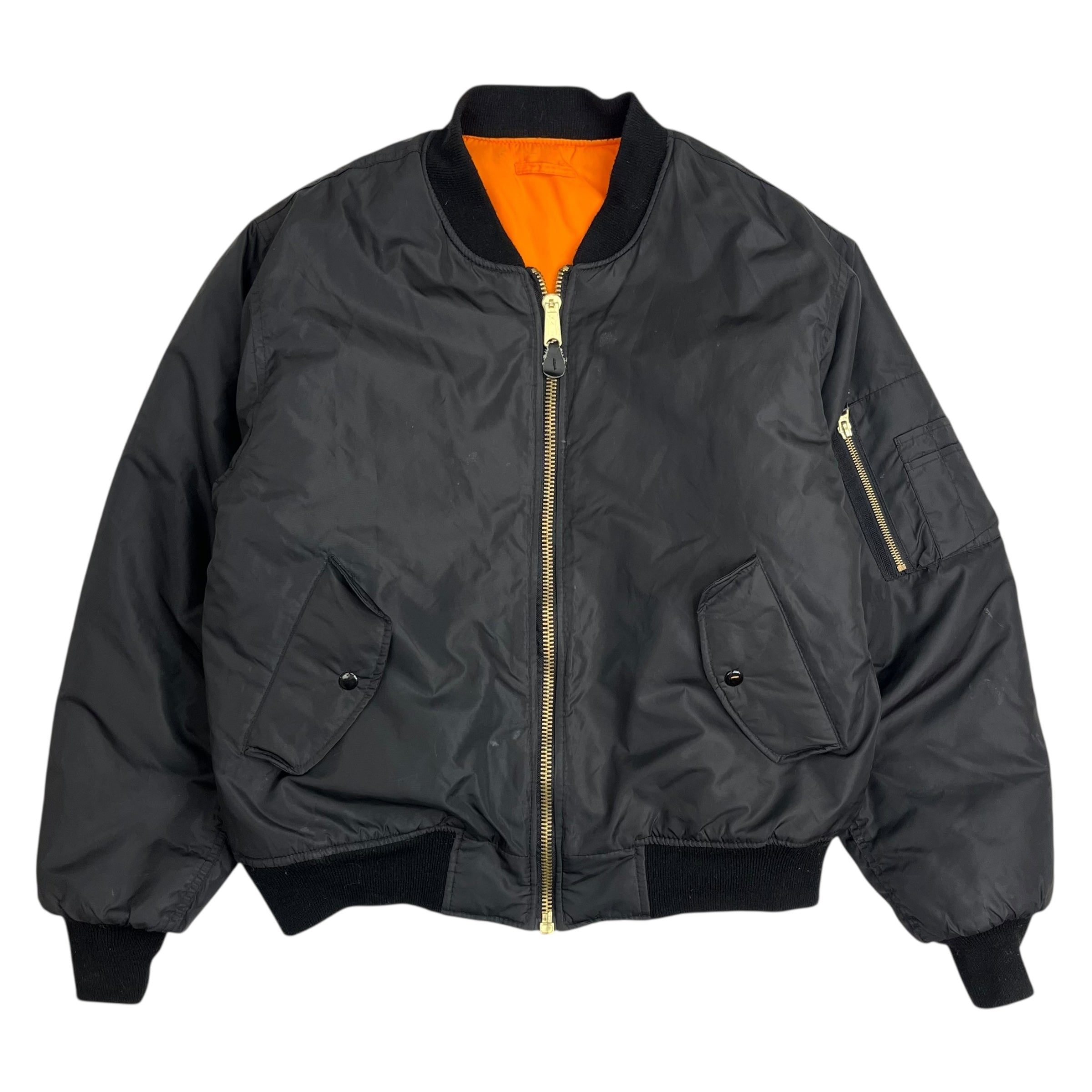 Vintage Rothco Reversible Bomber Jacket Black/Orange