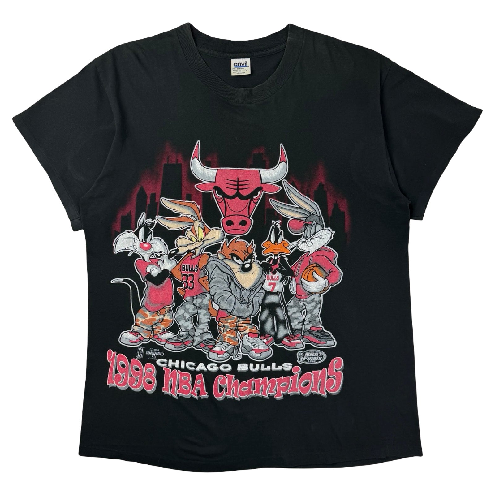 1998 Chicago Bulls Looney Tunes NBA T-Shirt