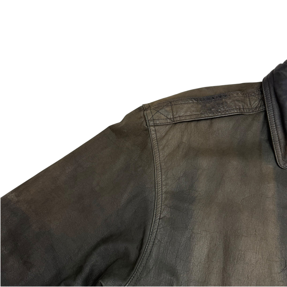 Vintage Leather Bomber Jacket Brown