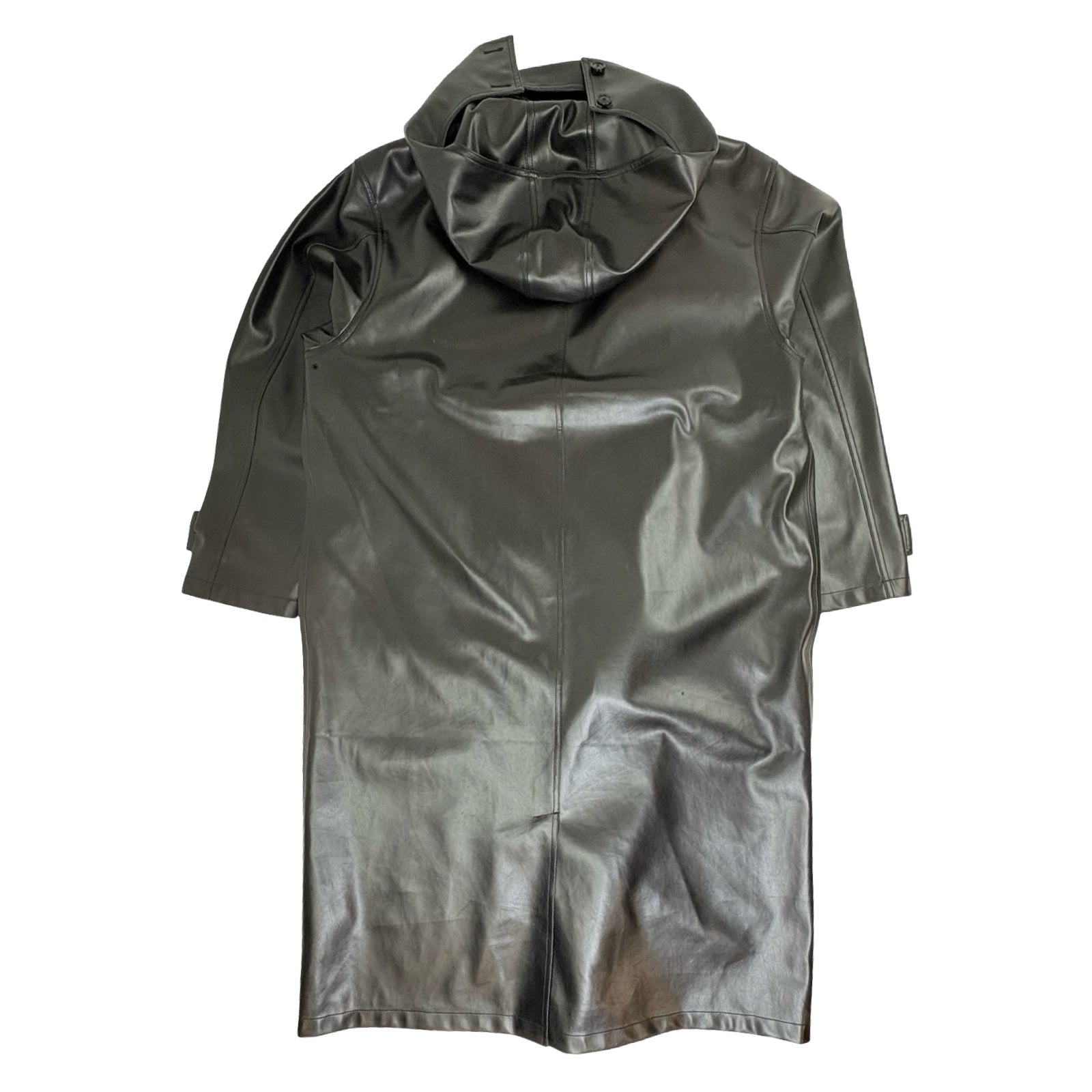 Stussy Double Breasted Leather Trench Coat Black