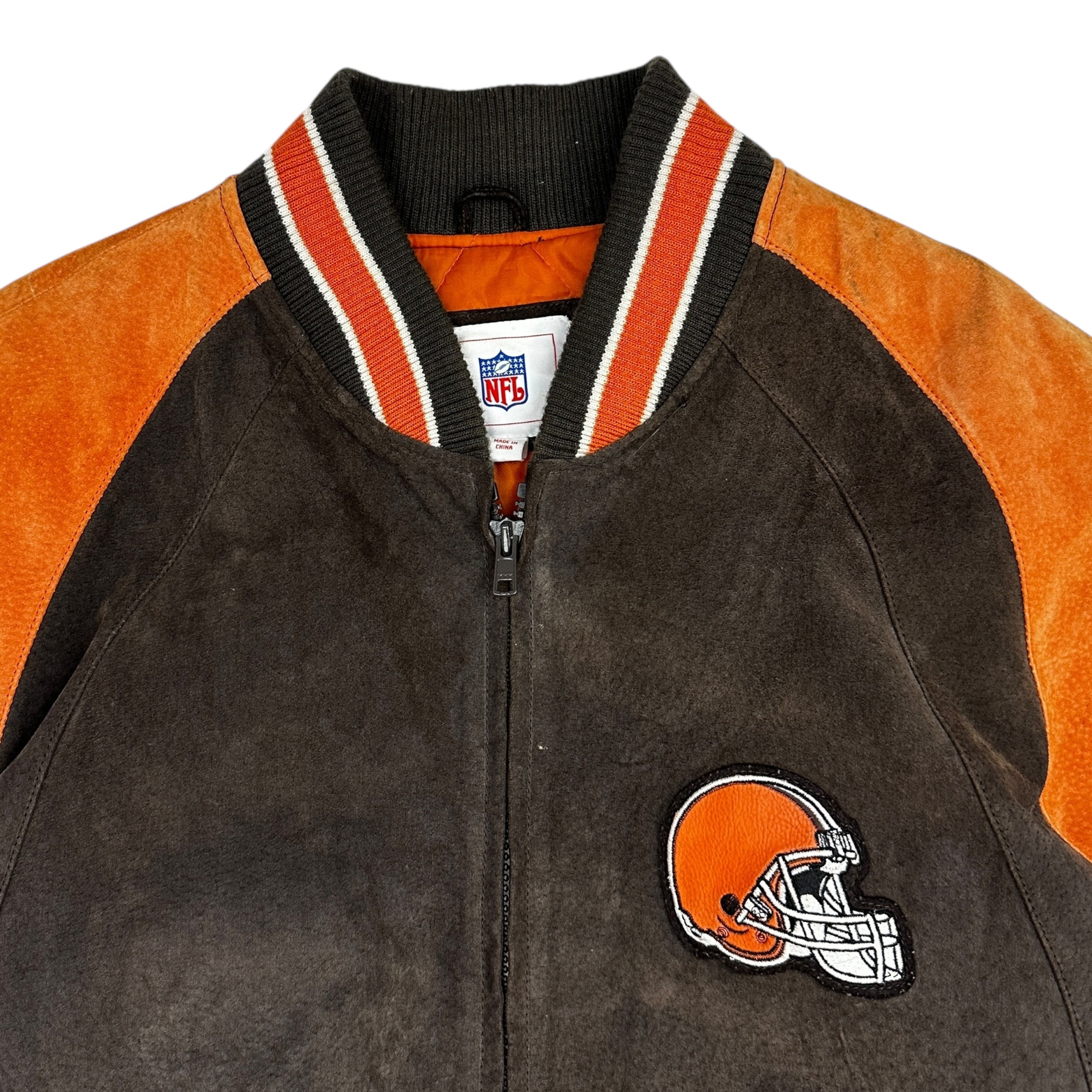 Vintage Cleveland Browns Suede Varsity Brown/Orange