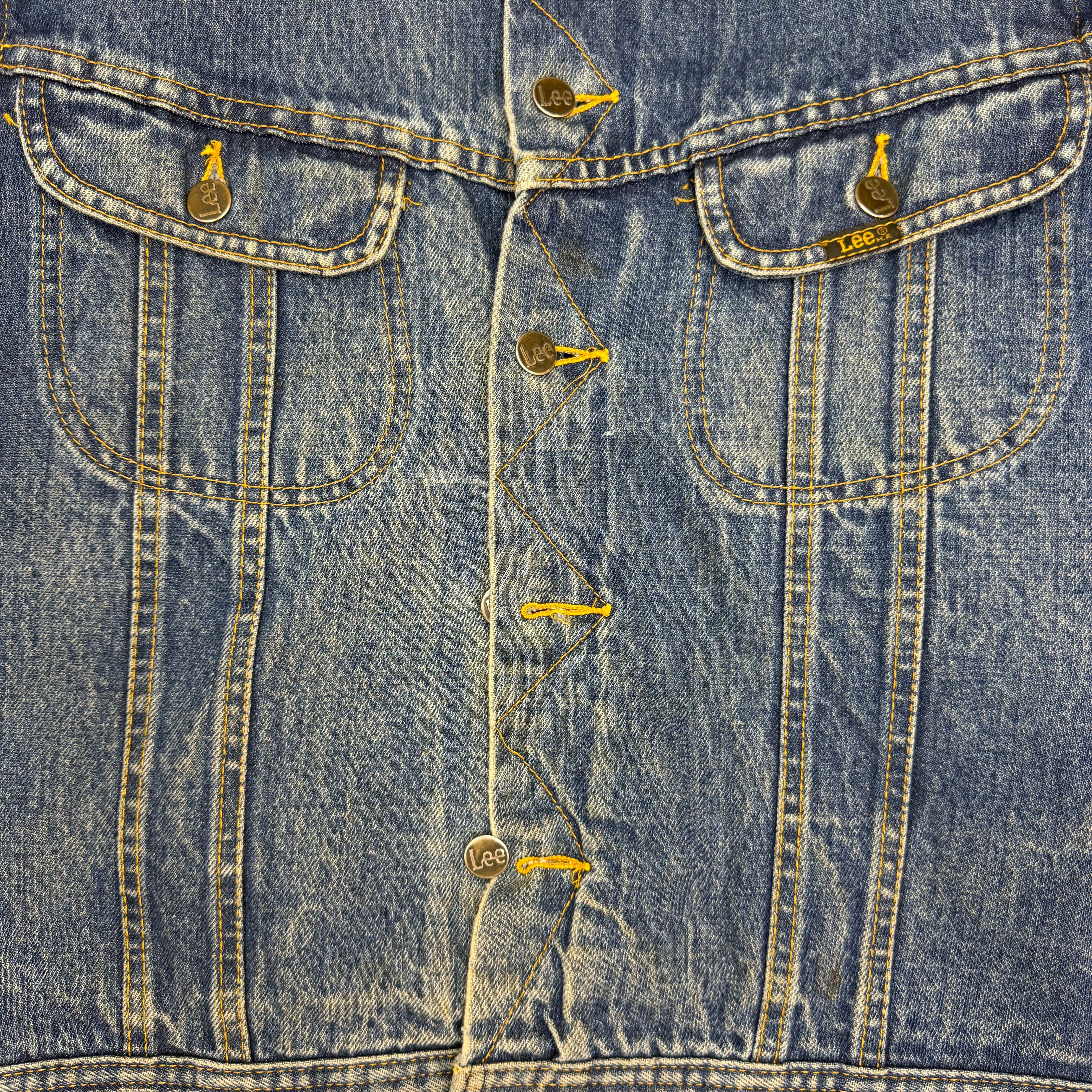 Vintage Lee Storm Rider Denim Trucker Jacket Dark Blue