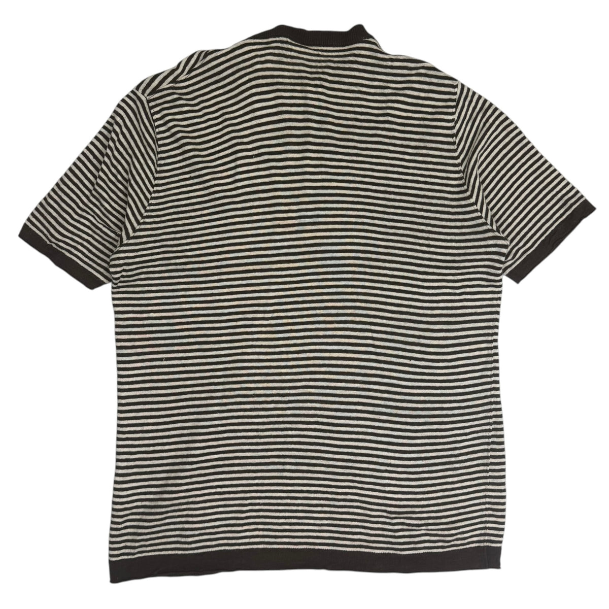 GRP Knitwear Striped Linen Tee Brown