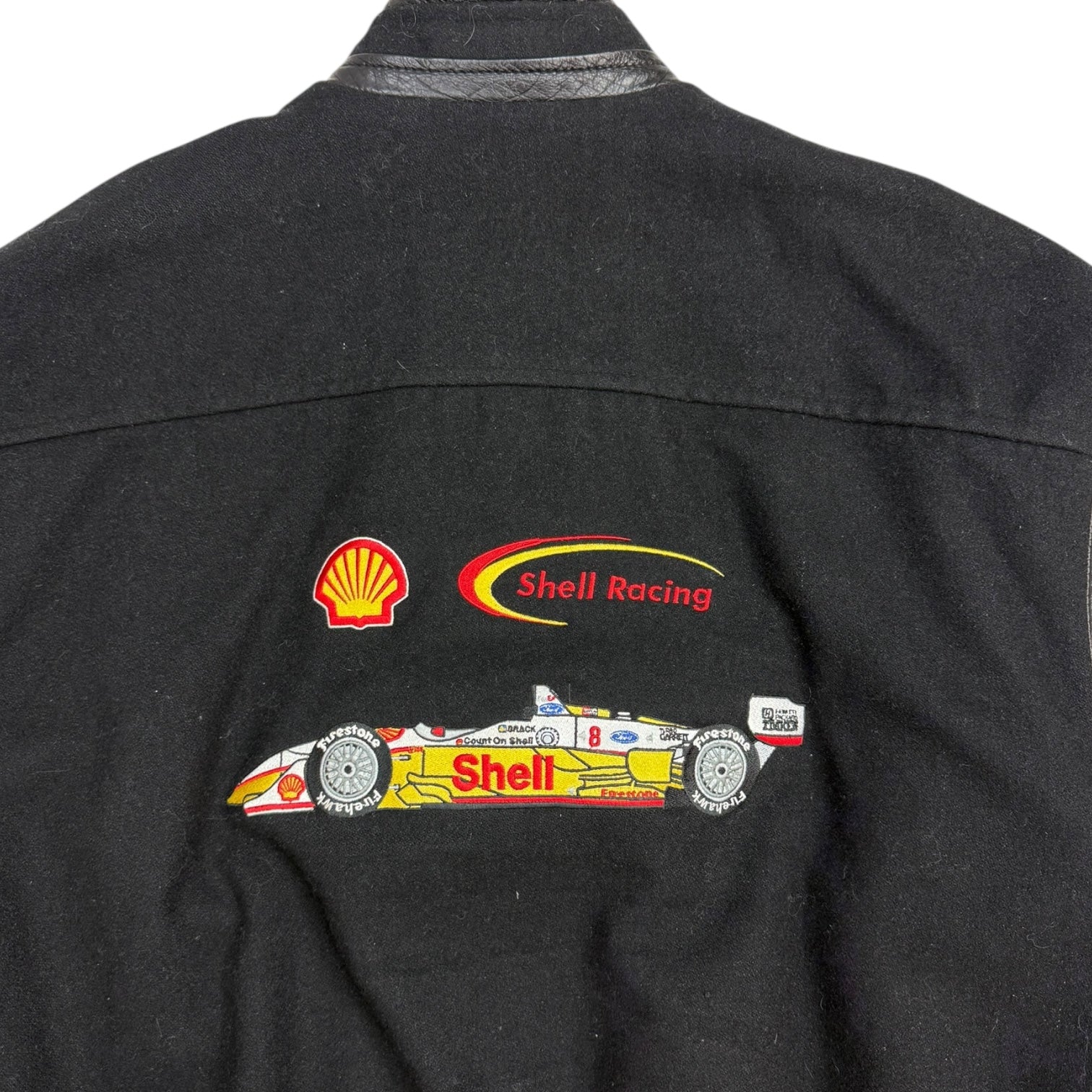 Vintage Shell Racing Varsity Jacket Black