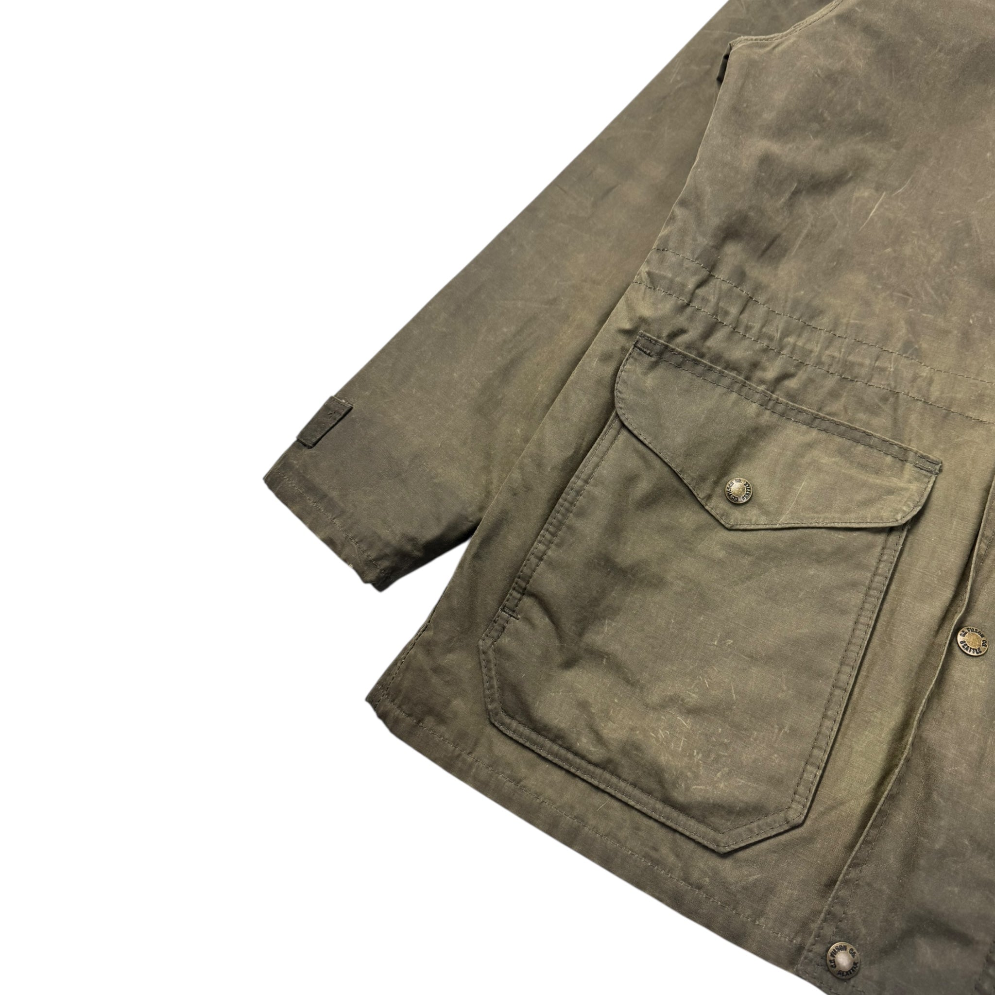 Vintage Filson Cover Cloth Mile Marker Coat Otter Green