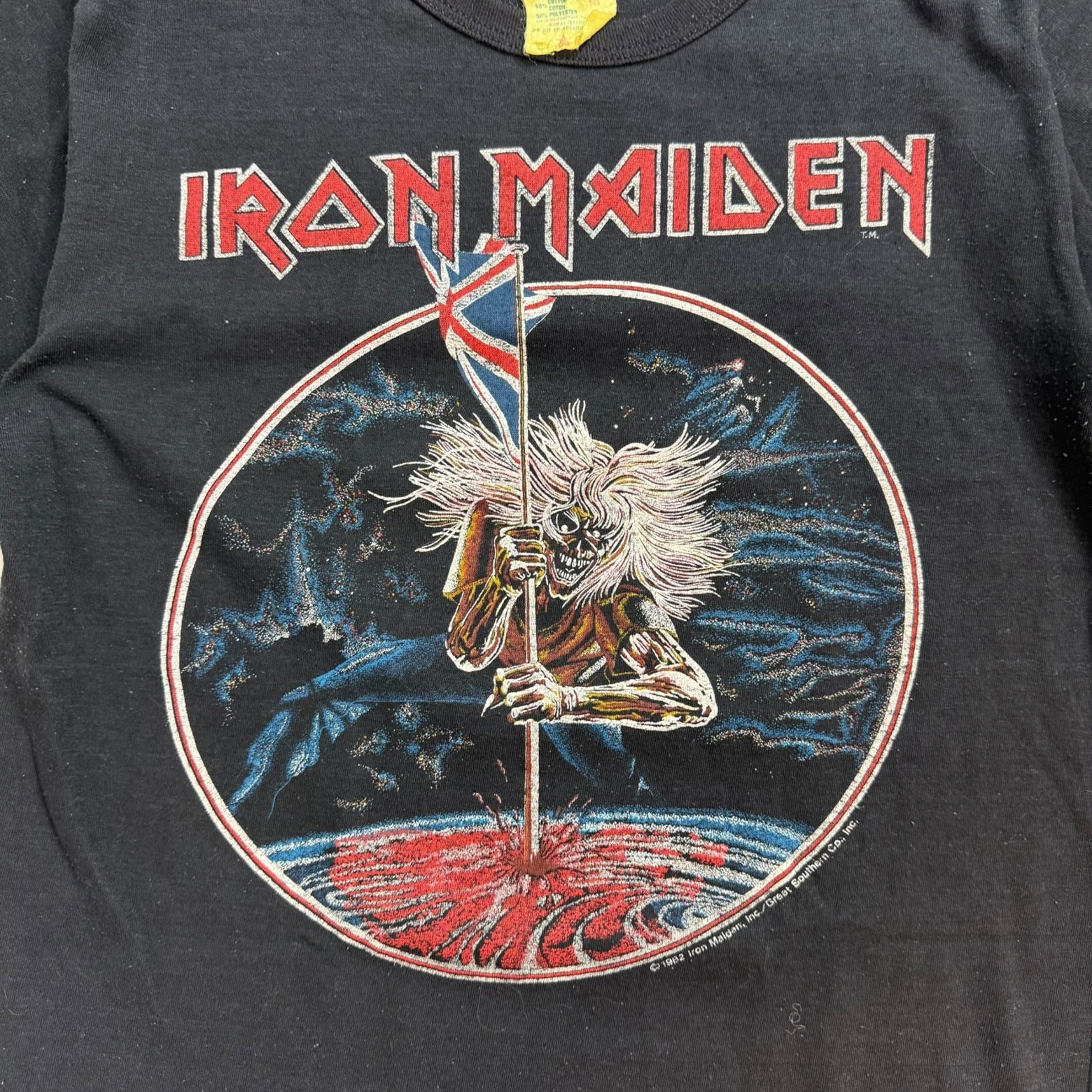 1982 Iron Maiden Beasts On The Road Tour Tee Black