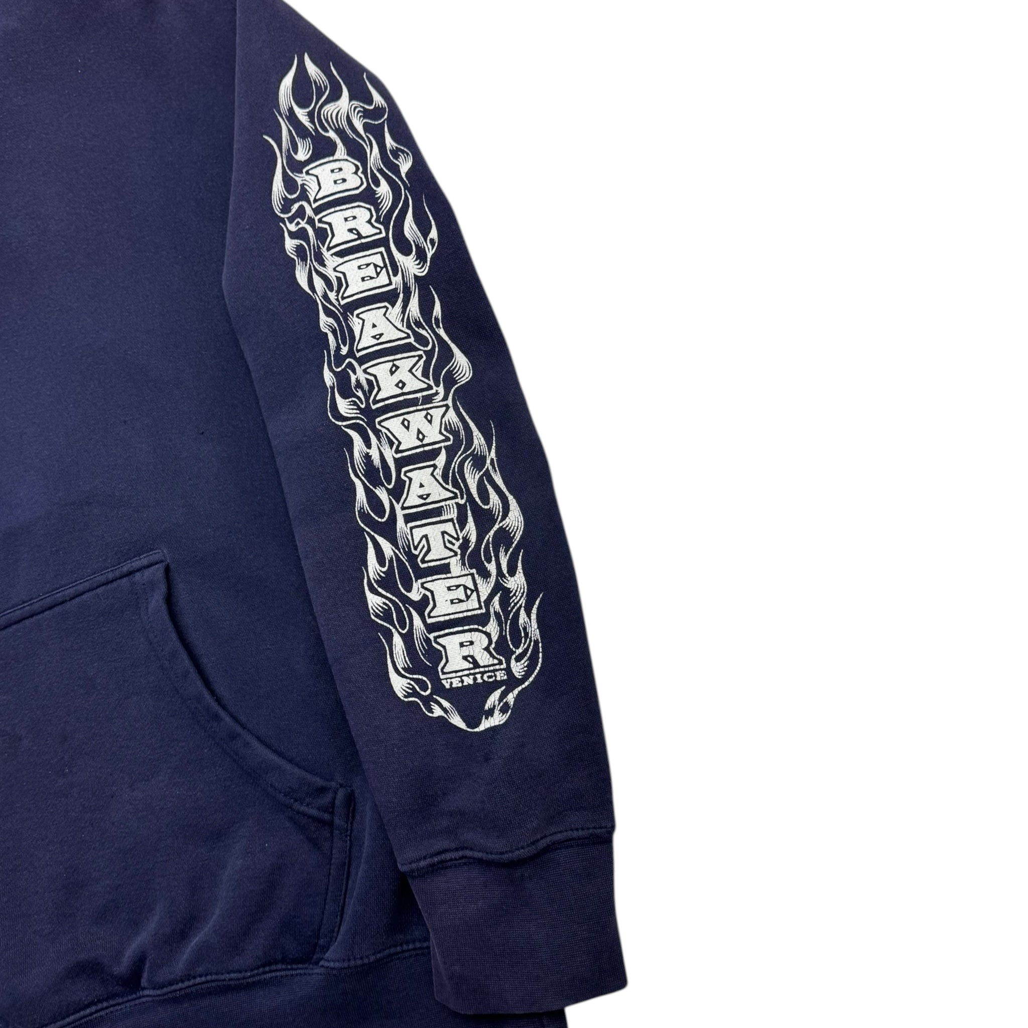 Y2K Venice Breakwater Boardshop Flame Sleeve Surf Hoodie