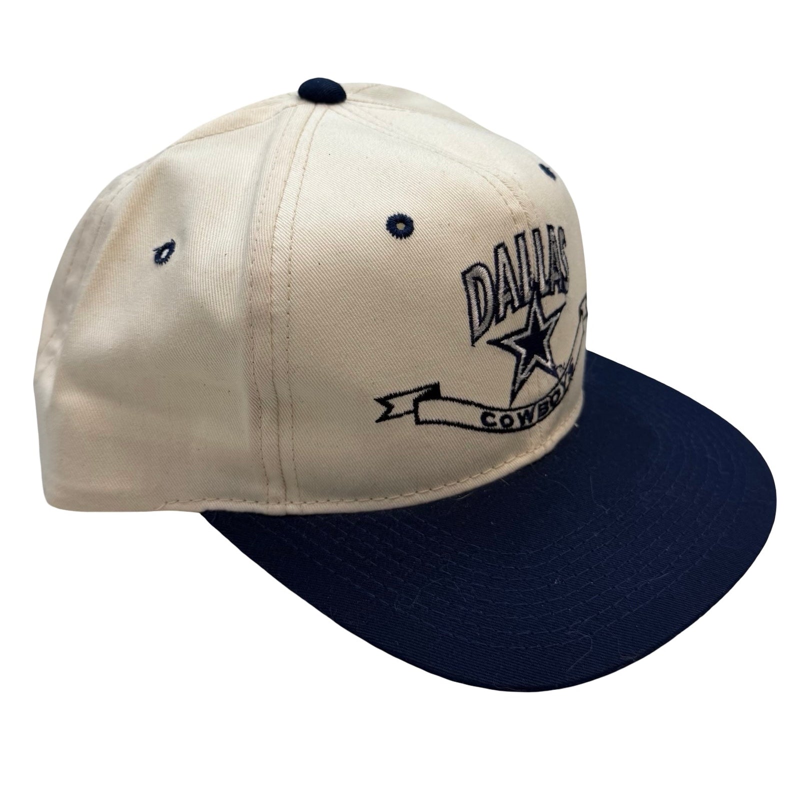 Vintage Dallas Cowboys Snapback Hat White/Navy