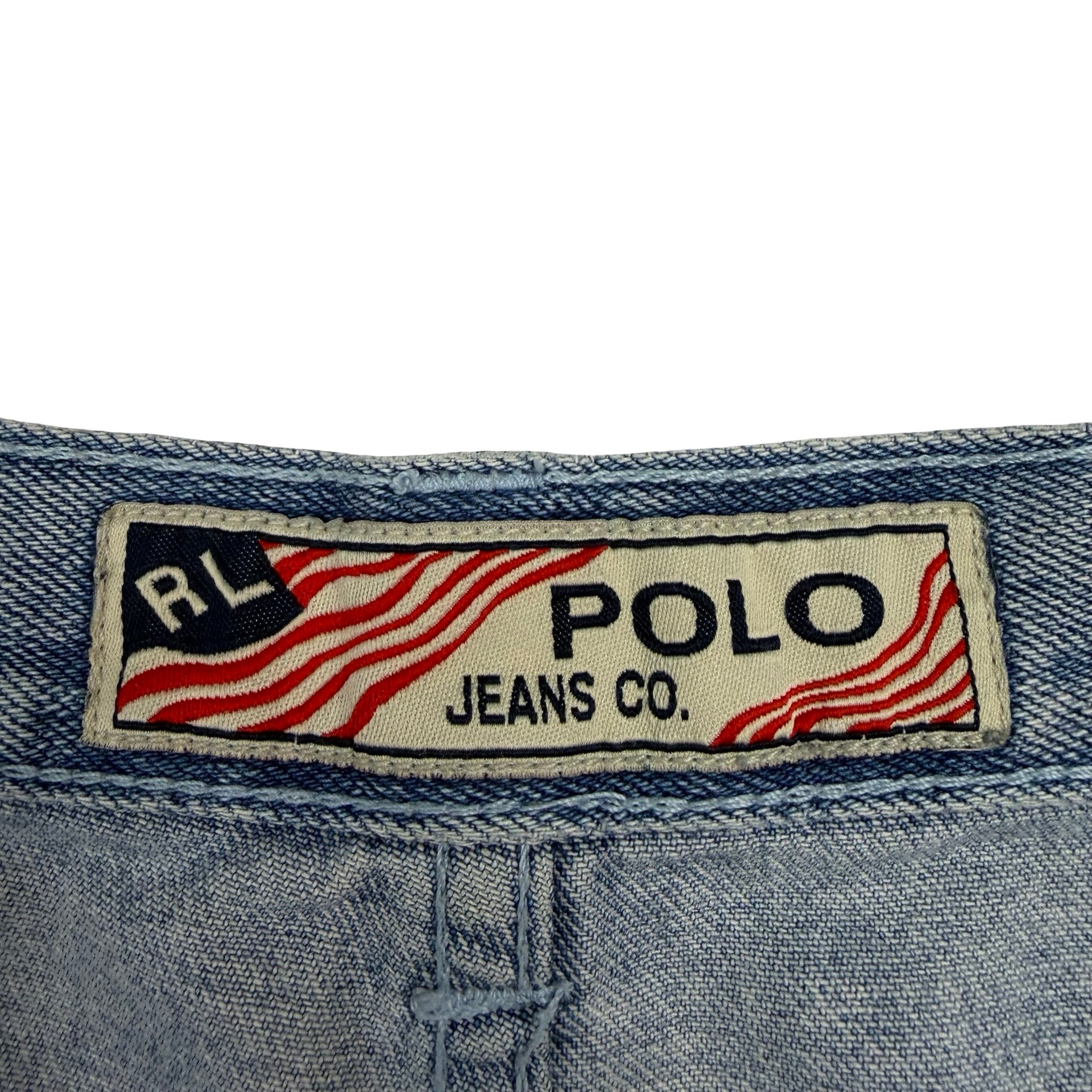 Vintage Polo Ralph Lauren Jeans Flag Denim Shorts Blue