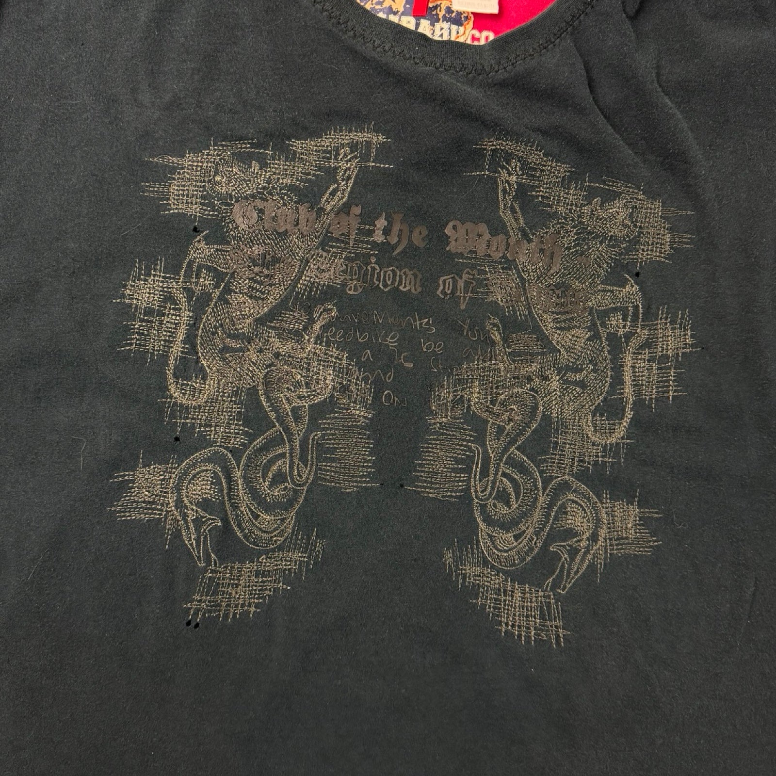 Vintage Y2K Parasuco Inside Out T-Shirt Washed Black