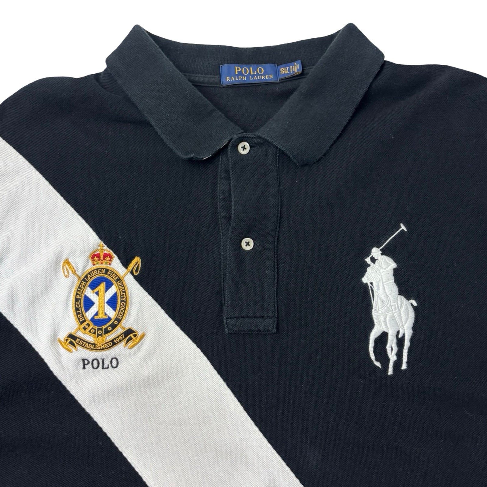 Vintage Polo Ralph Lauren Big Pony Polo Striped Black