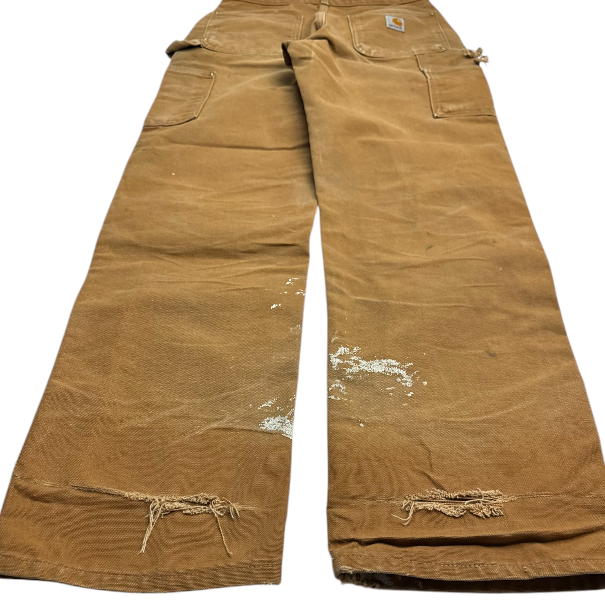 Vintage Carhartt Double Knee Paint Splatter Fade Tan